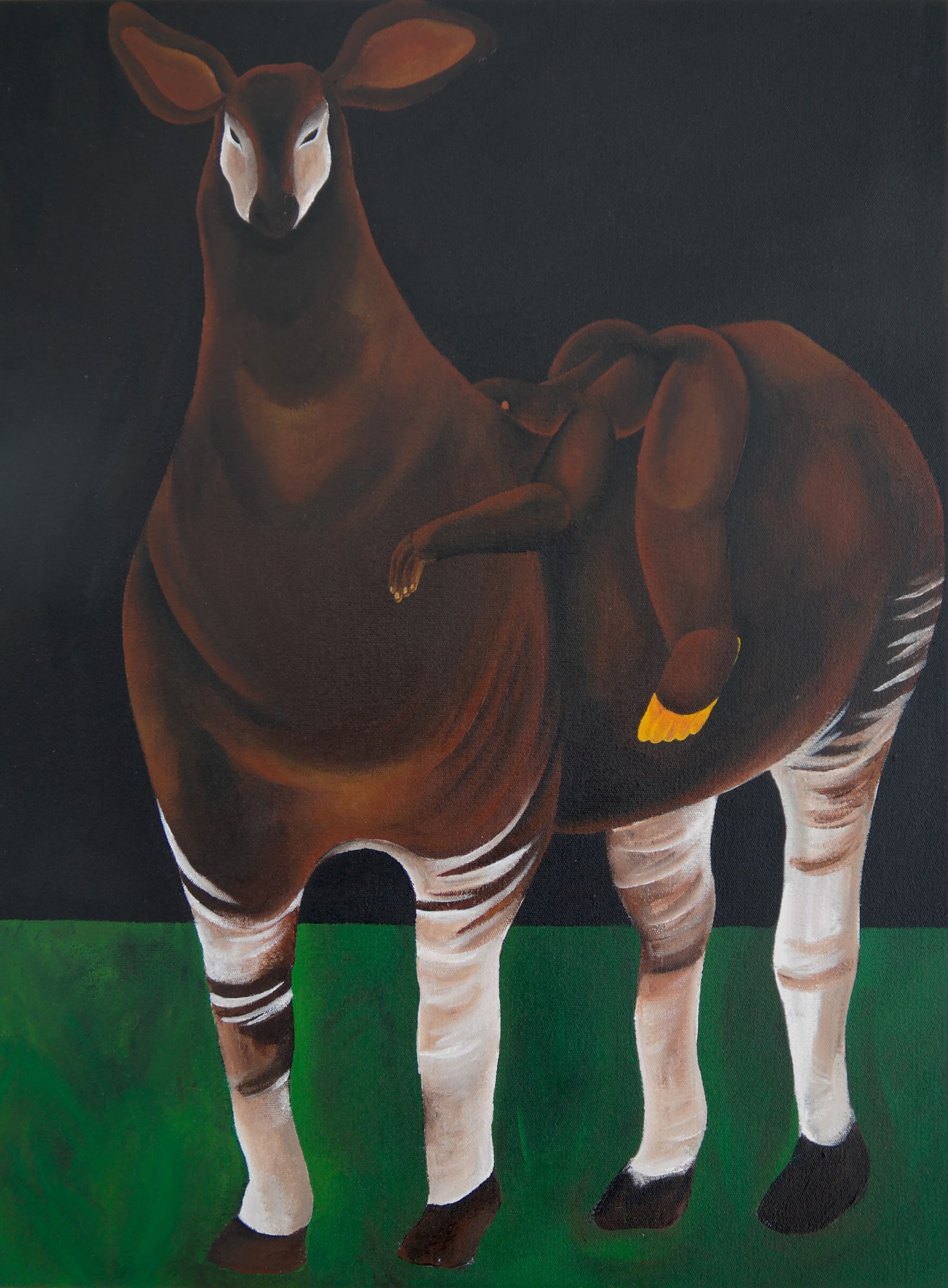 Bahati Simoens, Mineanda (Gone), 2025, Acrylic on canvas, 61 × 46 cm (24 × 18 1/8 in)