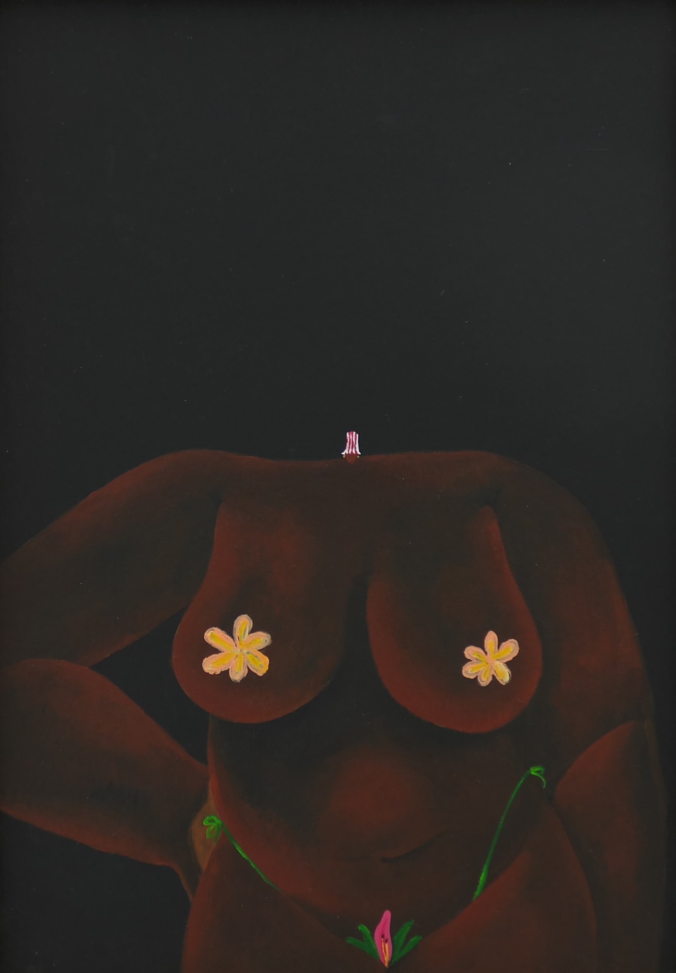 Bahati Simoens, Does the cold water get warmer the longer you wait to jump?, 2025, Acrylic on paper, 29 × 21 cm (11 3/8 × 8 1/4 in)