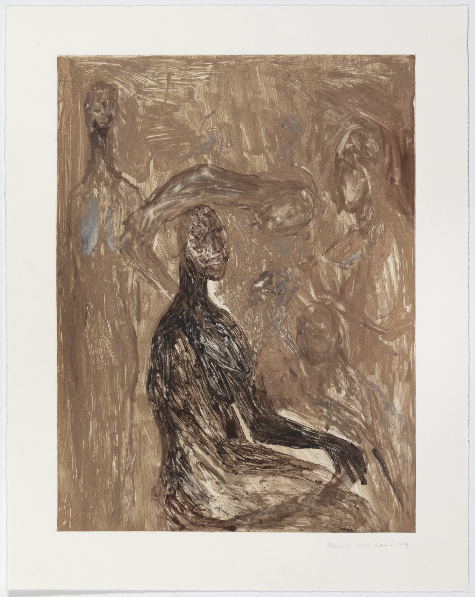 Nthabiseng Kekana, The covenant, 2024, Oil-Based Monotype, 46.2 × 36.3 cm (18 1/4 × 14 1/4 in)