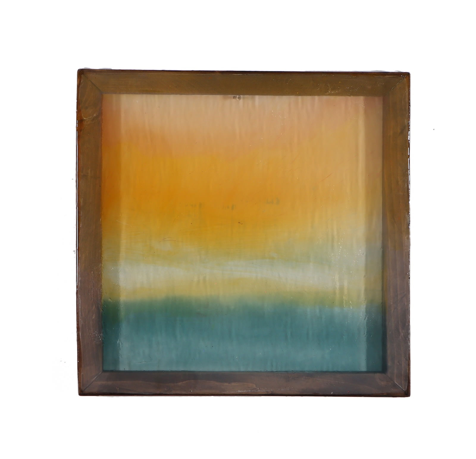 Chris Watts Untitled, 2025 Peruvian pigments, artificial pigments, resin, acrylic, silk, stained wood 50.8 × 50.8 cm 20 × 20 in