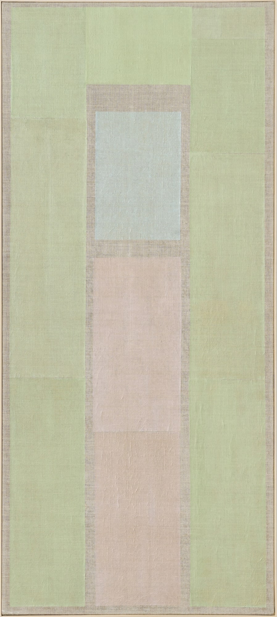 Kim Bartelt Zwischen Tür und Angel I, 2024 Paper and graphite on linen 180 × 80 cm (70 7/8 × 31 1/2 in)