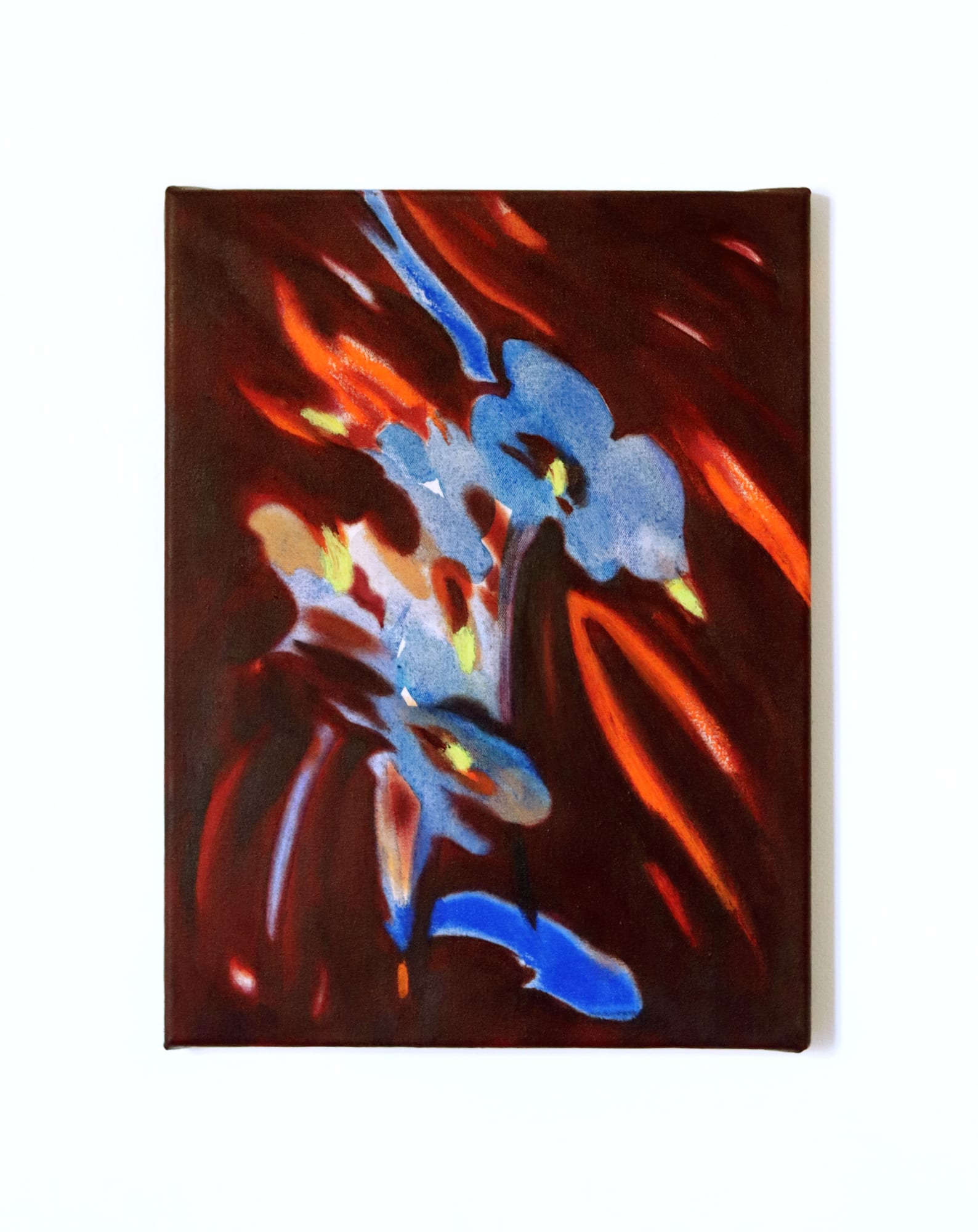 Elke Foltz Blue Poppies, 2024 Ink, oil, dry pigment on cotton canvas 40 × 30 cm (15 3/4 × 11 3/4 in)