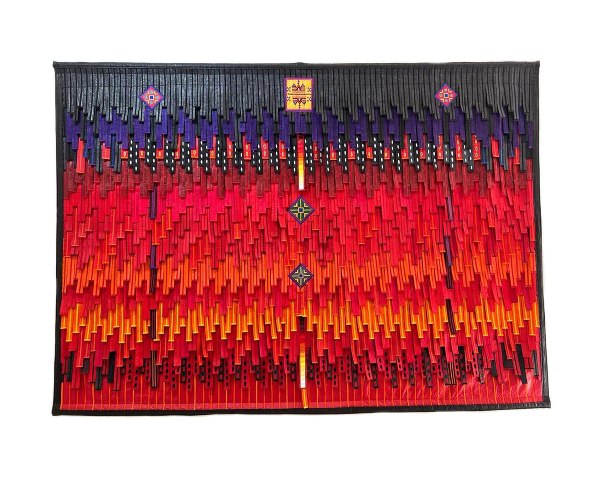 Abdoulaye Konaté, Motif central Peulh, 2021, 237 × 334 cm / 93 1/4 × 131 1/2 in, Textile
