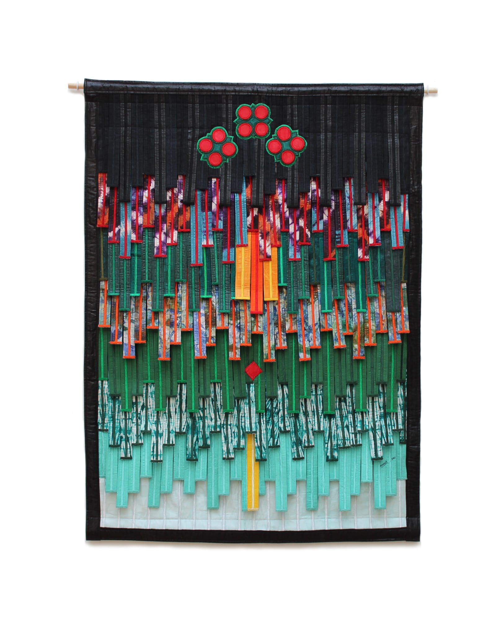 Abdoulaye Konaté, Trois motifs Touareg, 2021, 157 × 115 cm / 61 3/4 × 45 1/4 in, Textile