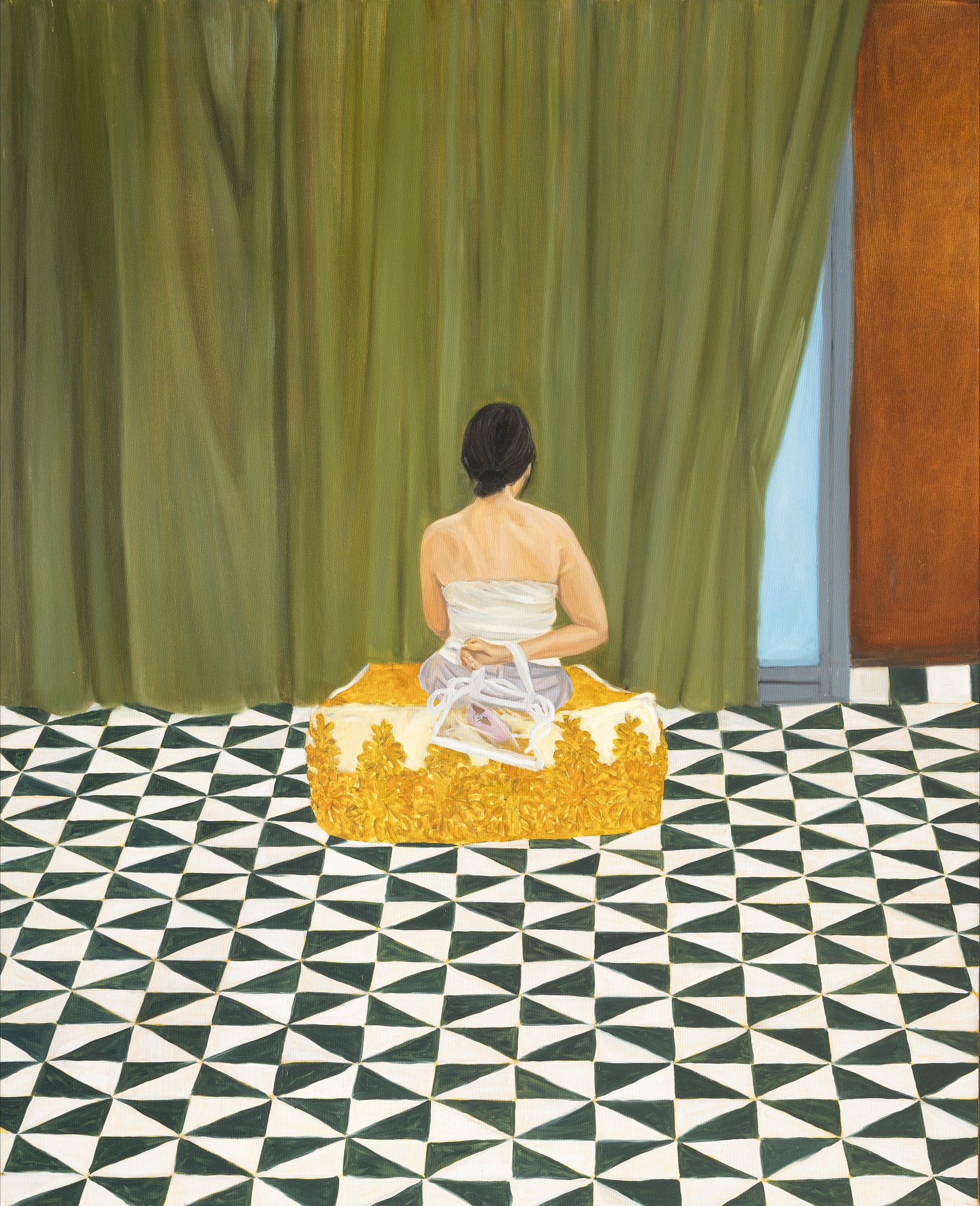 Amina Rezki, Untitled, 2025, Oil on canvas, 160 x 130 cm