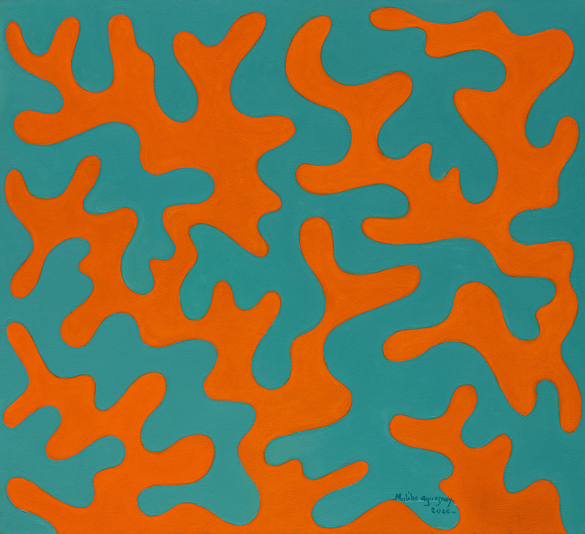 Malika Agueznay, Dyptique, 2025, Peinture à l'huile