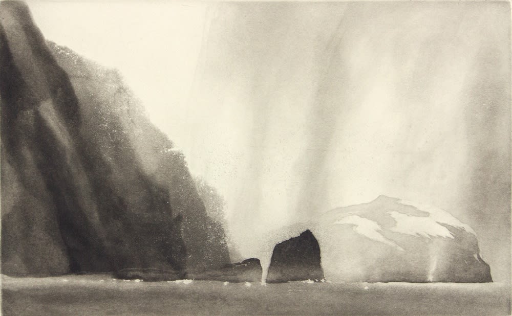 Norman Ackroyd, The Cliffs of Conachir - Mina Stac, 2010 Aquatint
