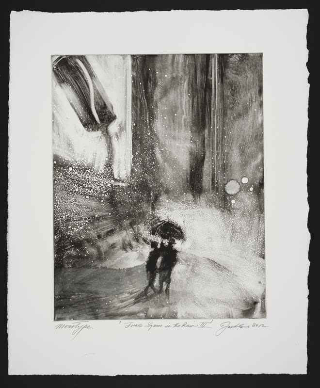 Bill Jacklin, Times Square in the Rain III, 2012 Monotype