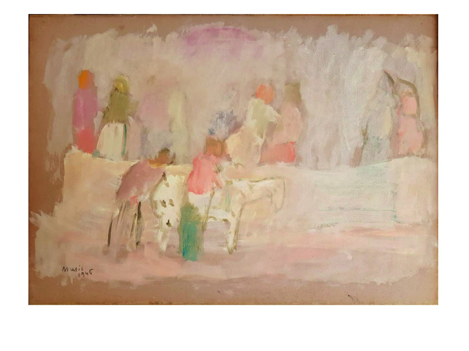32. Asinelli, 1946, tempera su carta intelata, cm 50x33