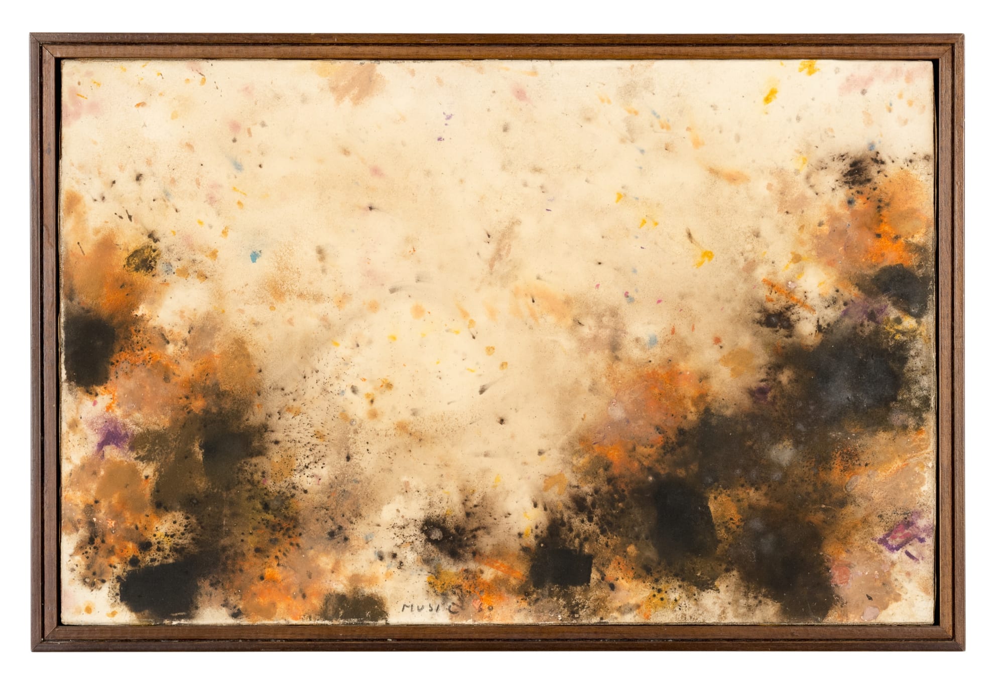 42. Nel paesaggio il vuoto, 1960, guazzo su carta intelata, cm 32x50