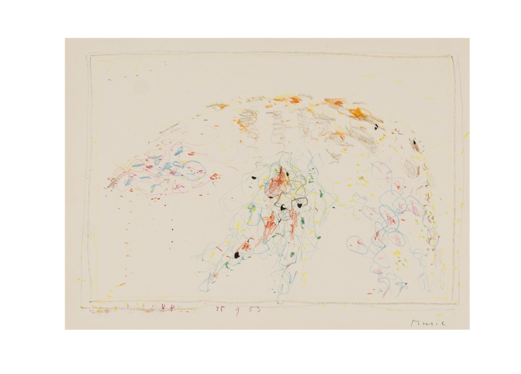 50. VP 25.7.63, 1963, pastelli su carta, cm 24,5x34