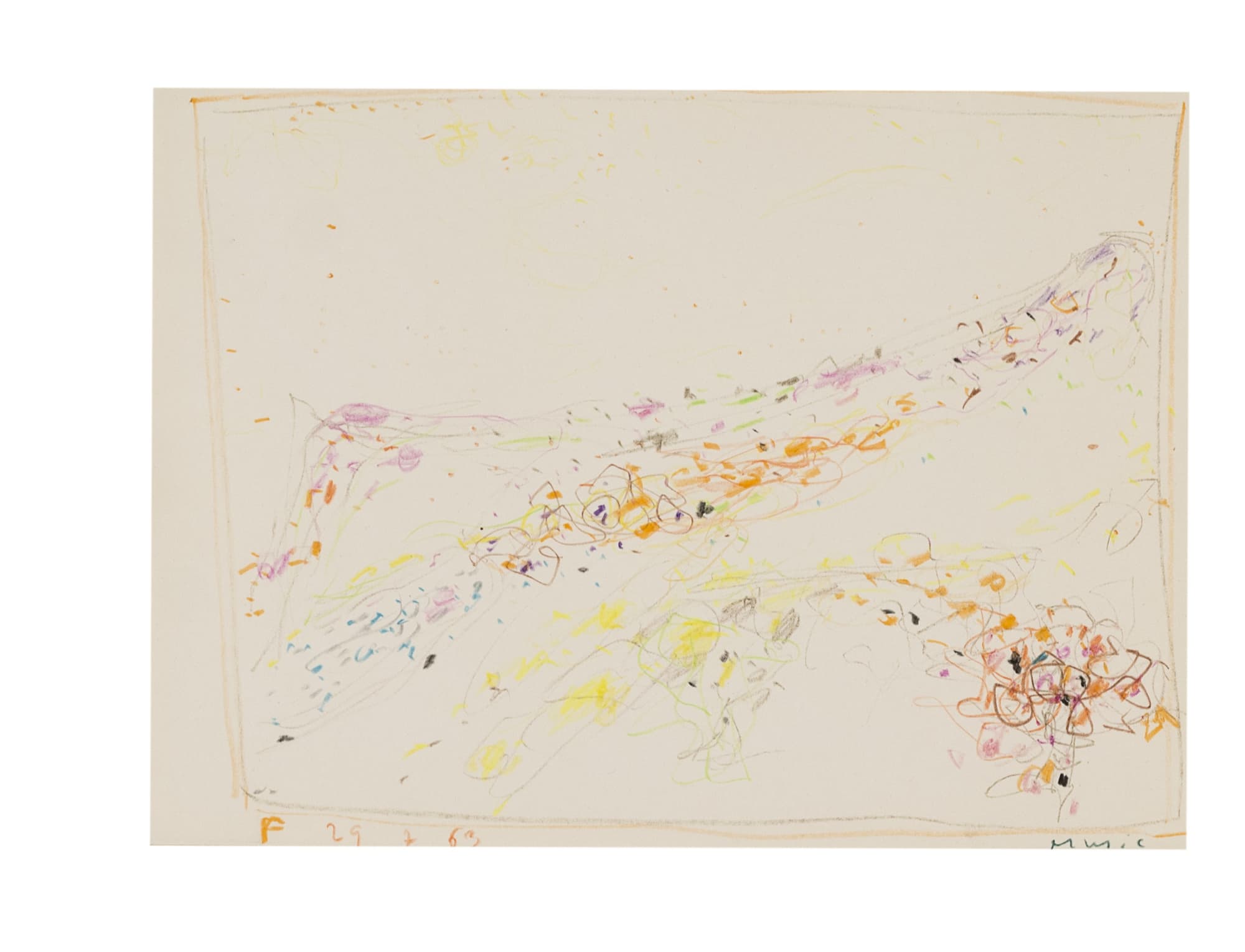 51. F 29.7.63, 1963, pastelli su carta, cm 24,5x34