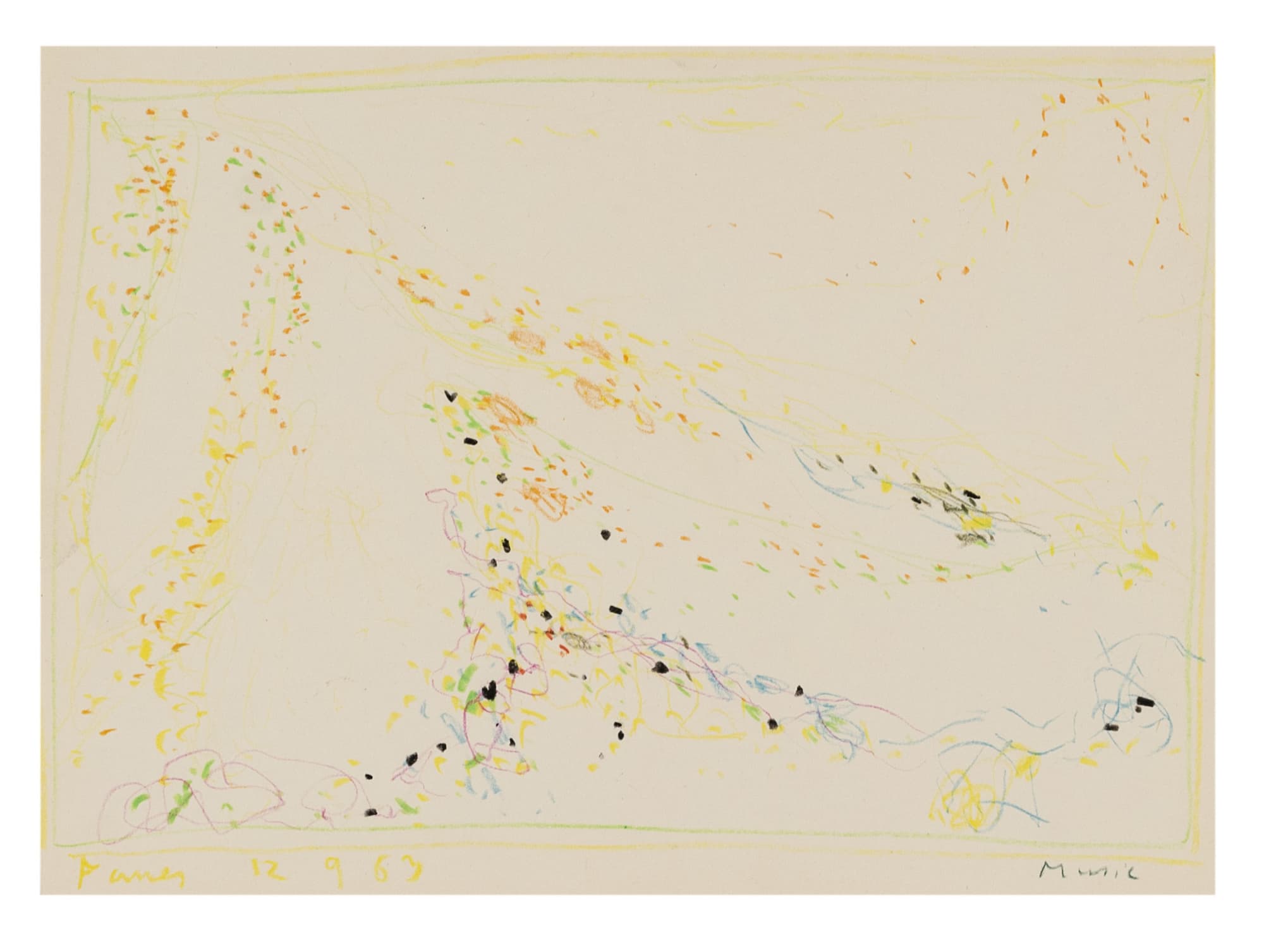 52. 12.9.63, 1963, pastelli su carta, cm 24,5x34