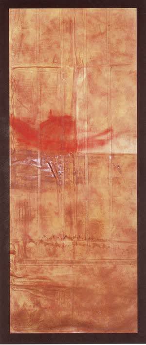 Monkey's fresco #9, 2000/2001, pigmenti, olio di papavero su tela gommata, cm 185 x 74