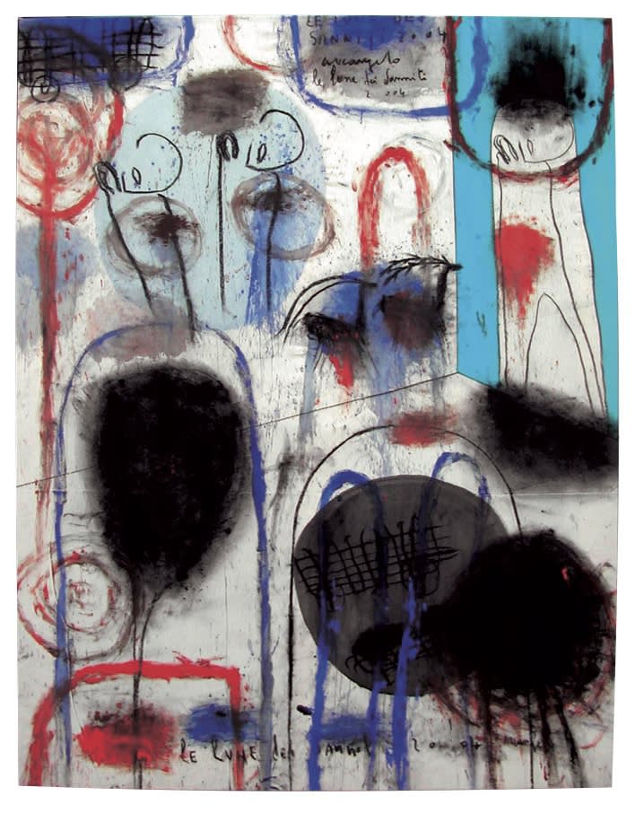 Le lune dei Sanniti, 2004, tecnica mista su tela, cm 148x113