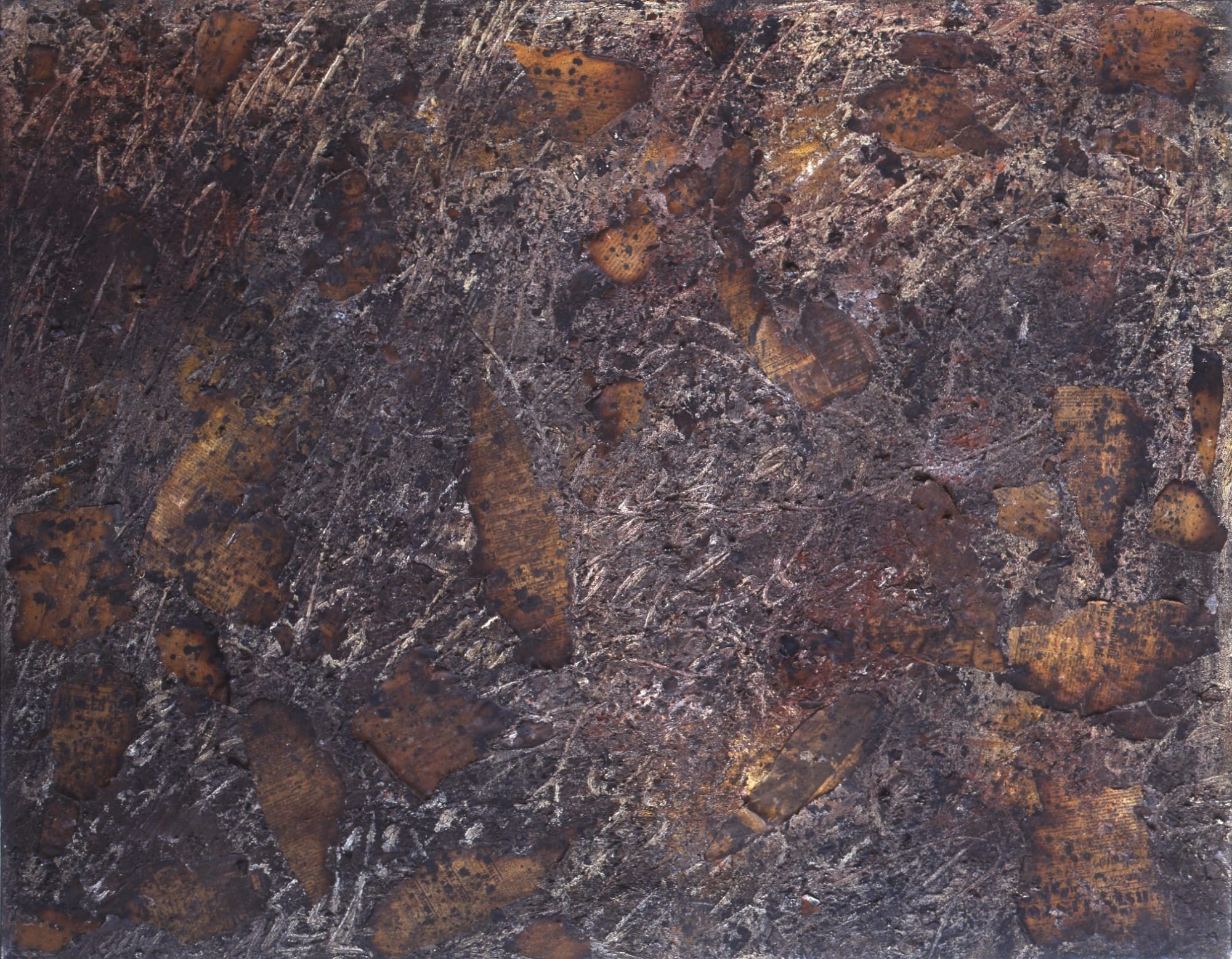 22. Palimpseste Soleil Pale, 1960, Cm 73X92, Tecnica Mista e Collage Su Tela