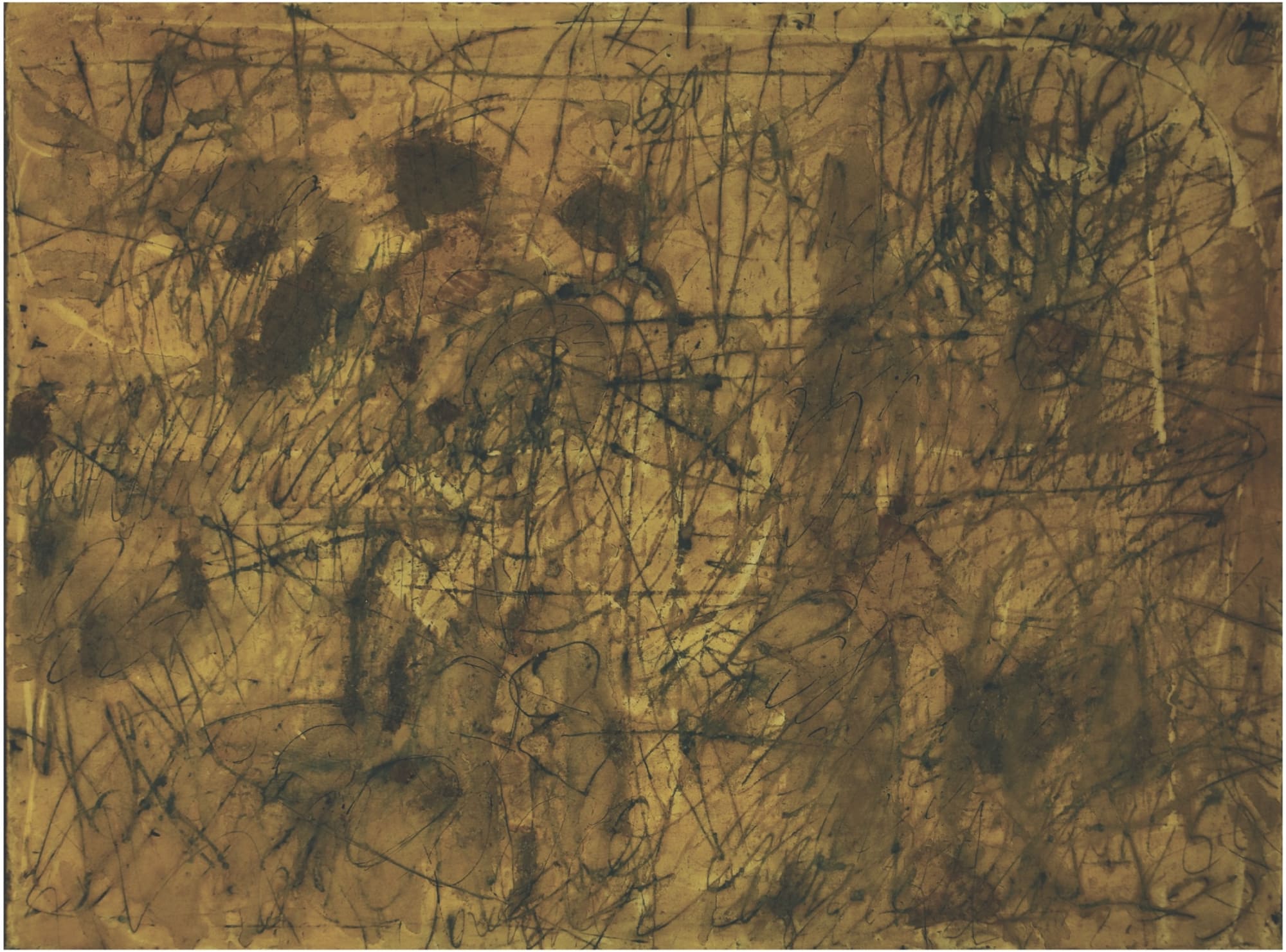 27. Palimpseste Soleil Pale, 1960, Cm 97X130, Tecnica Mista Su Tela