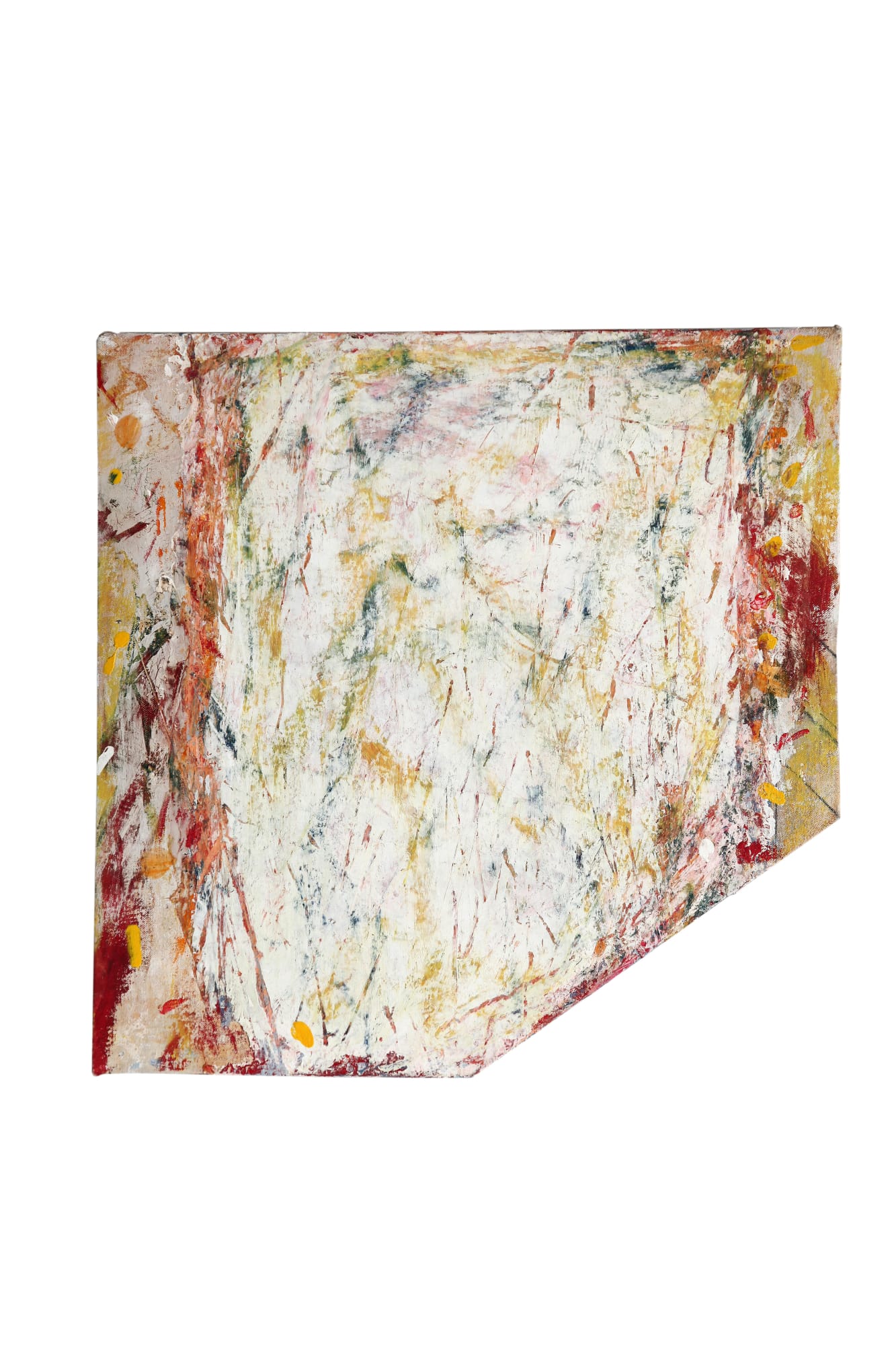 A Gustave moreau "l'apparition", 1993, tela, carta, olio, acrilico, cm 51x51.