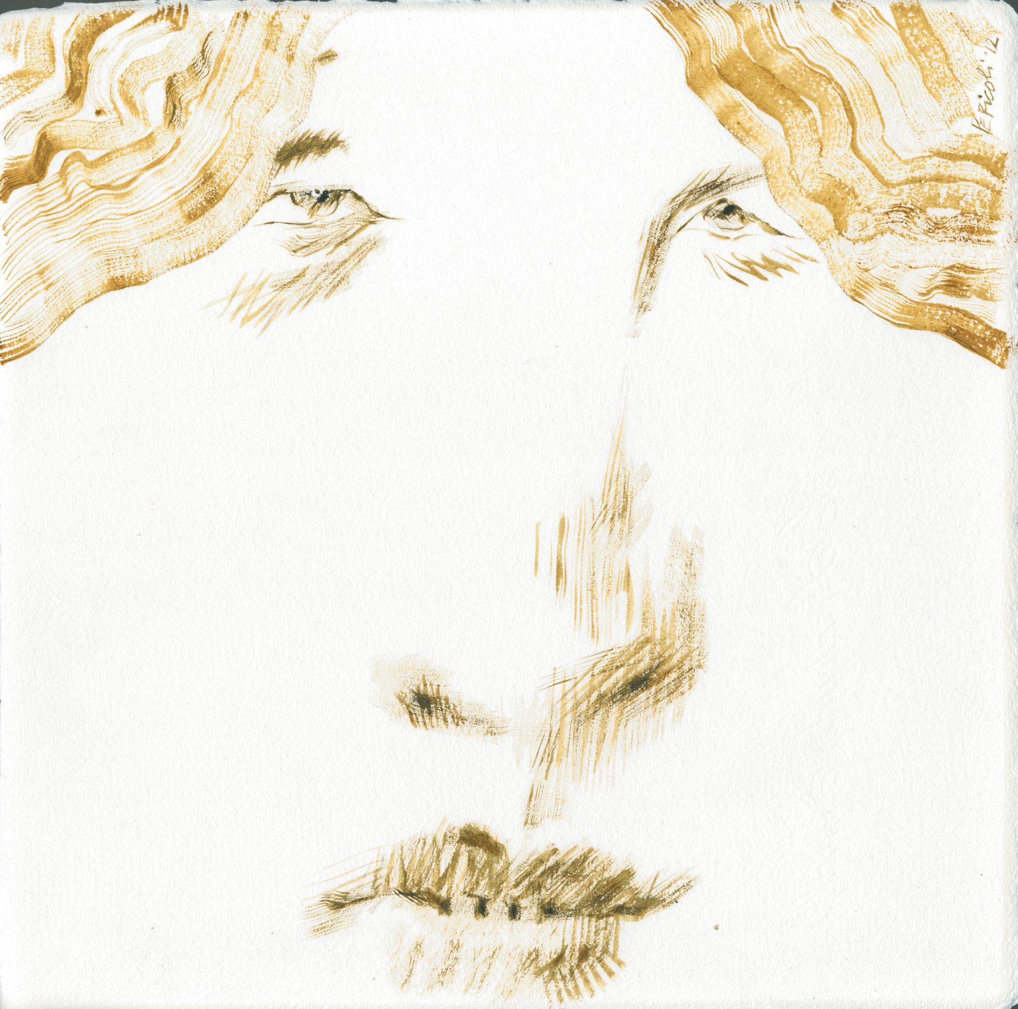 Oscar Wilde, 2012, acquerello su carta, 30x30 cm.