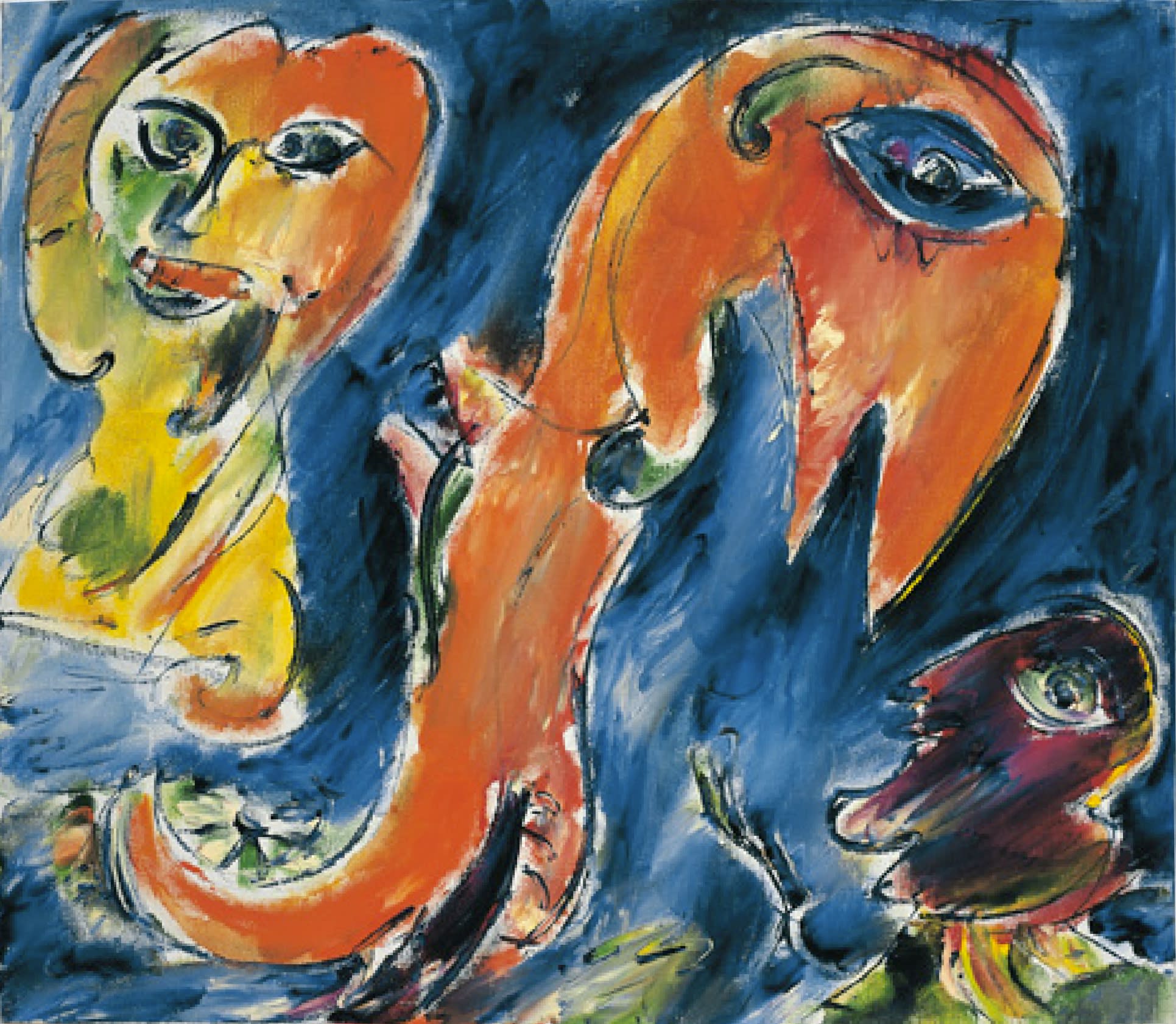 No Title, Molesmes, 1984, olio su tela, cm60X70