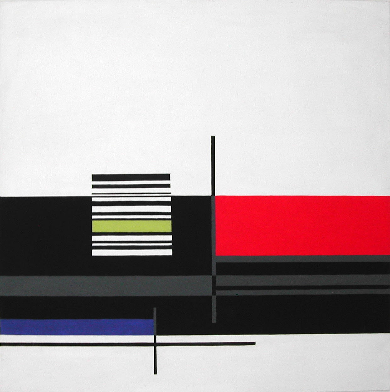 Joan Gorin, Composition n.3 Le Perreux, 1962, olio su compensato, cm 100x100