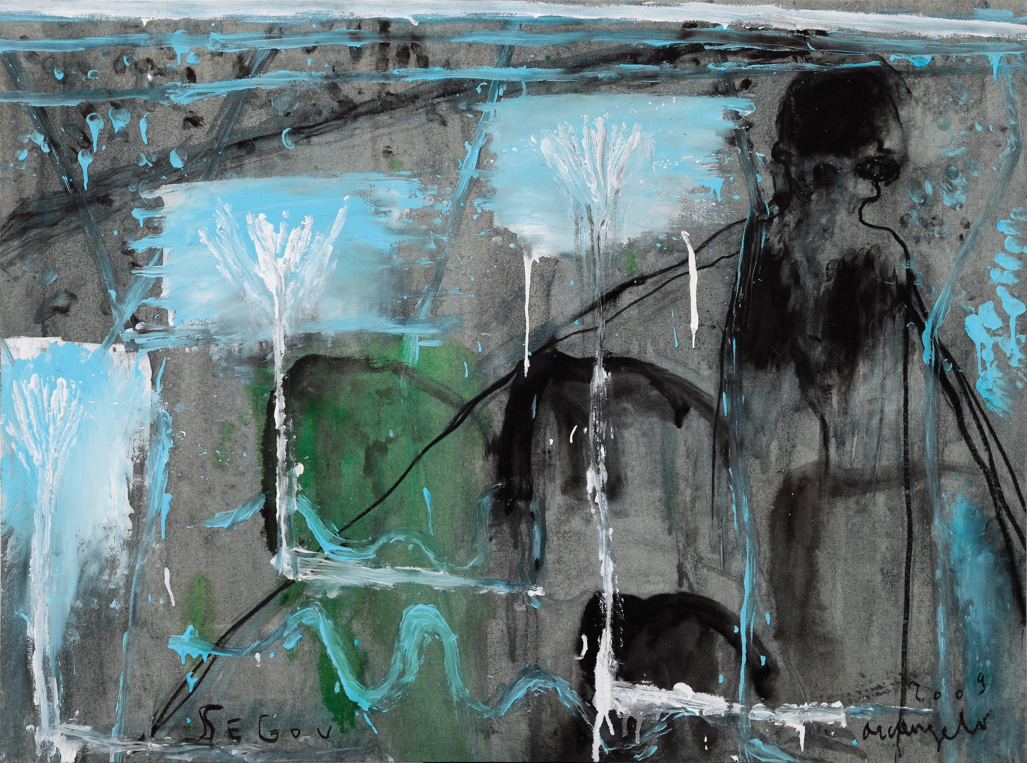 Sègou, 2009, tecnica mista su tela, cm 86x115