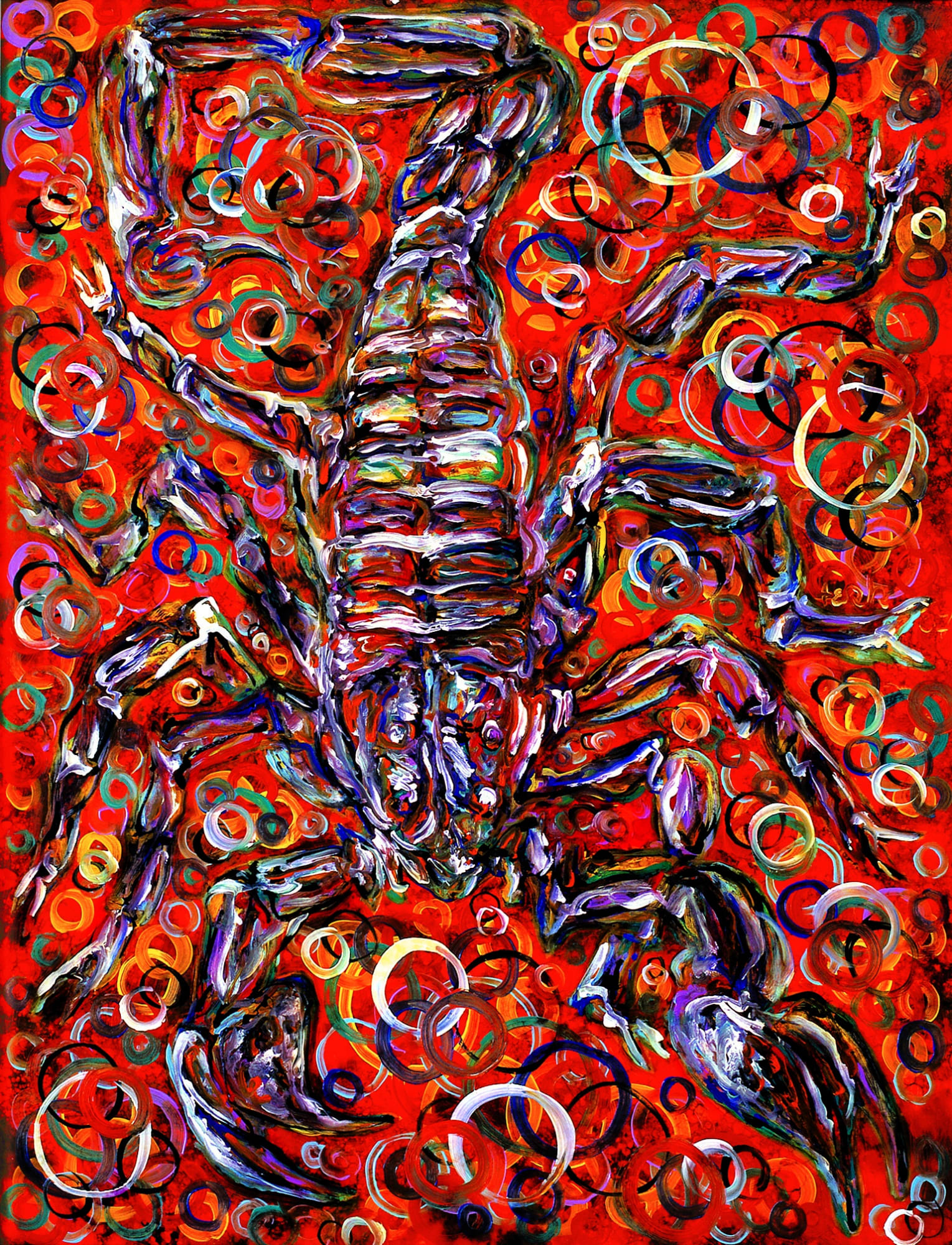 Lo Scorpione di Michael, 2007, olio su alluminio, cm 105x80