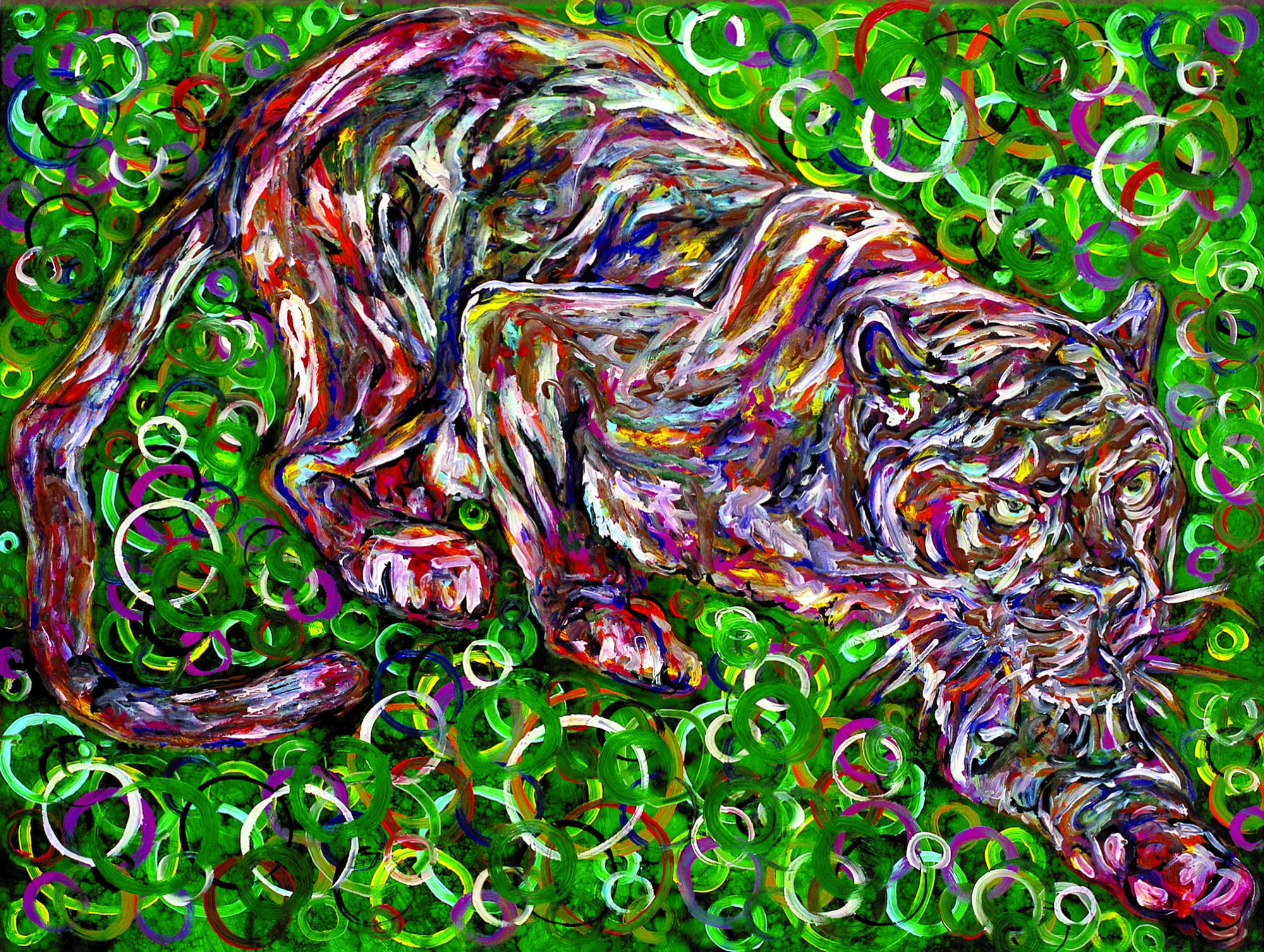 La Pantera di Kerstin, 2007, olio su alluminio, cm 105x80