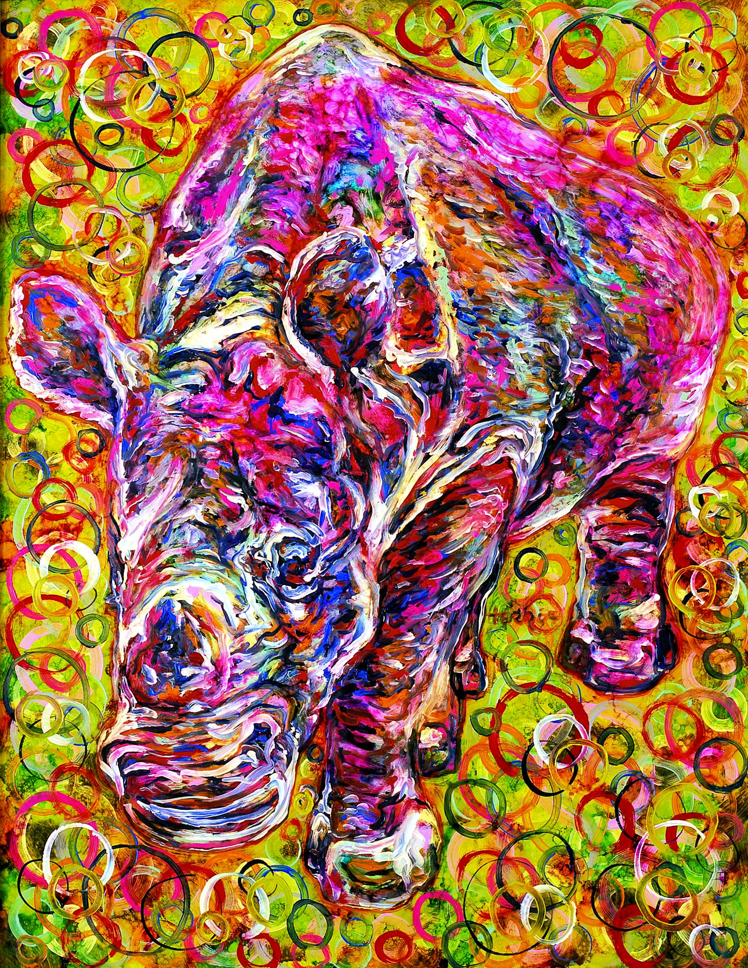 Il Rinoceronte di Yv, 2007, olio su alluminio, cm 105x80