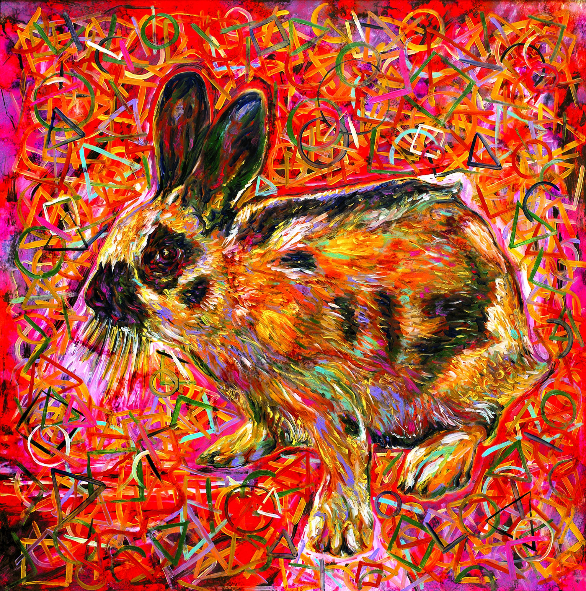 La Paura di Isolde, 2008, olio us alluminio, cm 103x103