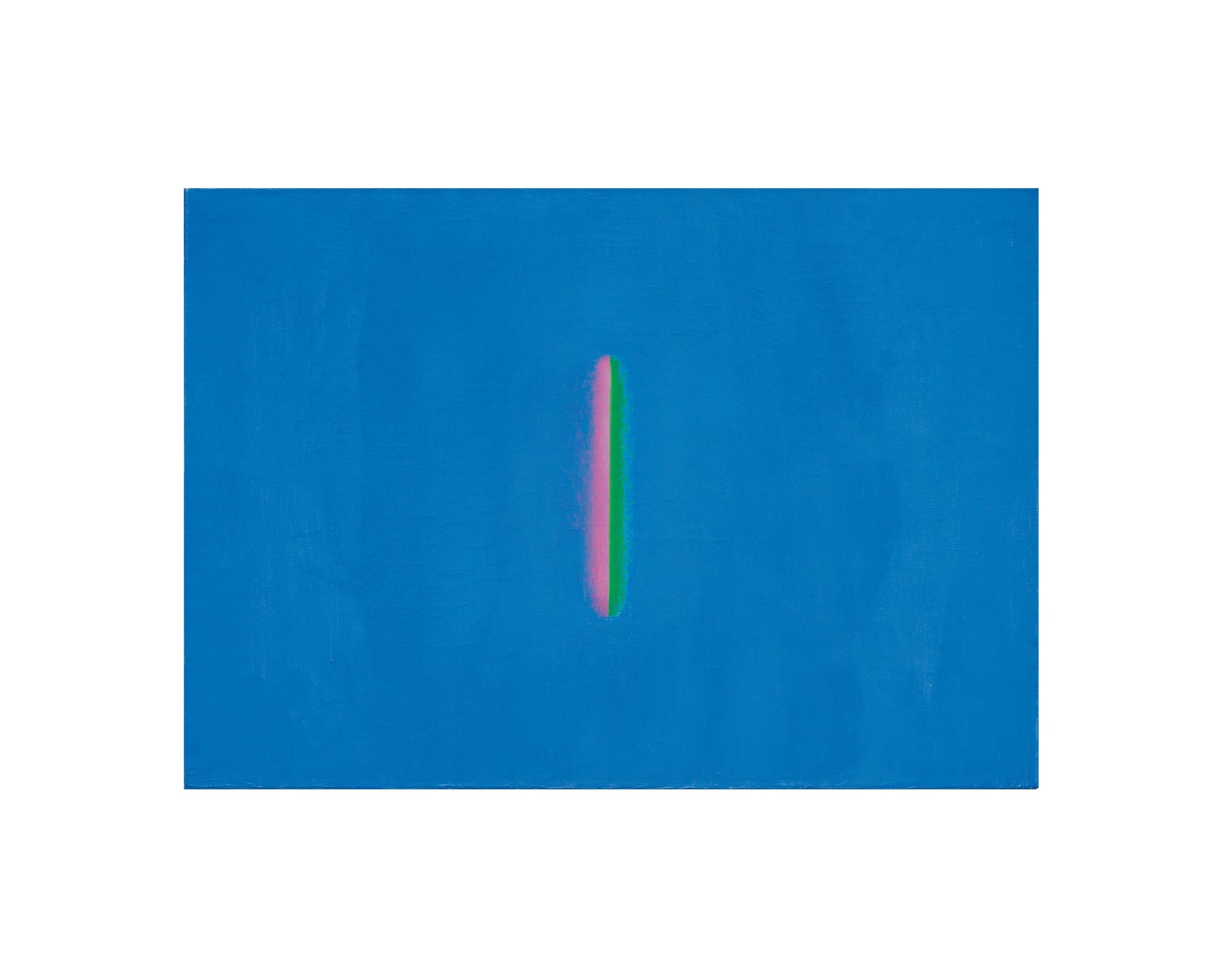 akzent durch gegensatzliche veranderungen aus dem blauen, 1958, olio su tela, cm 42x60