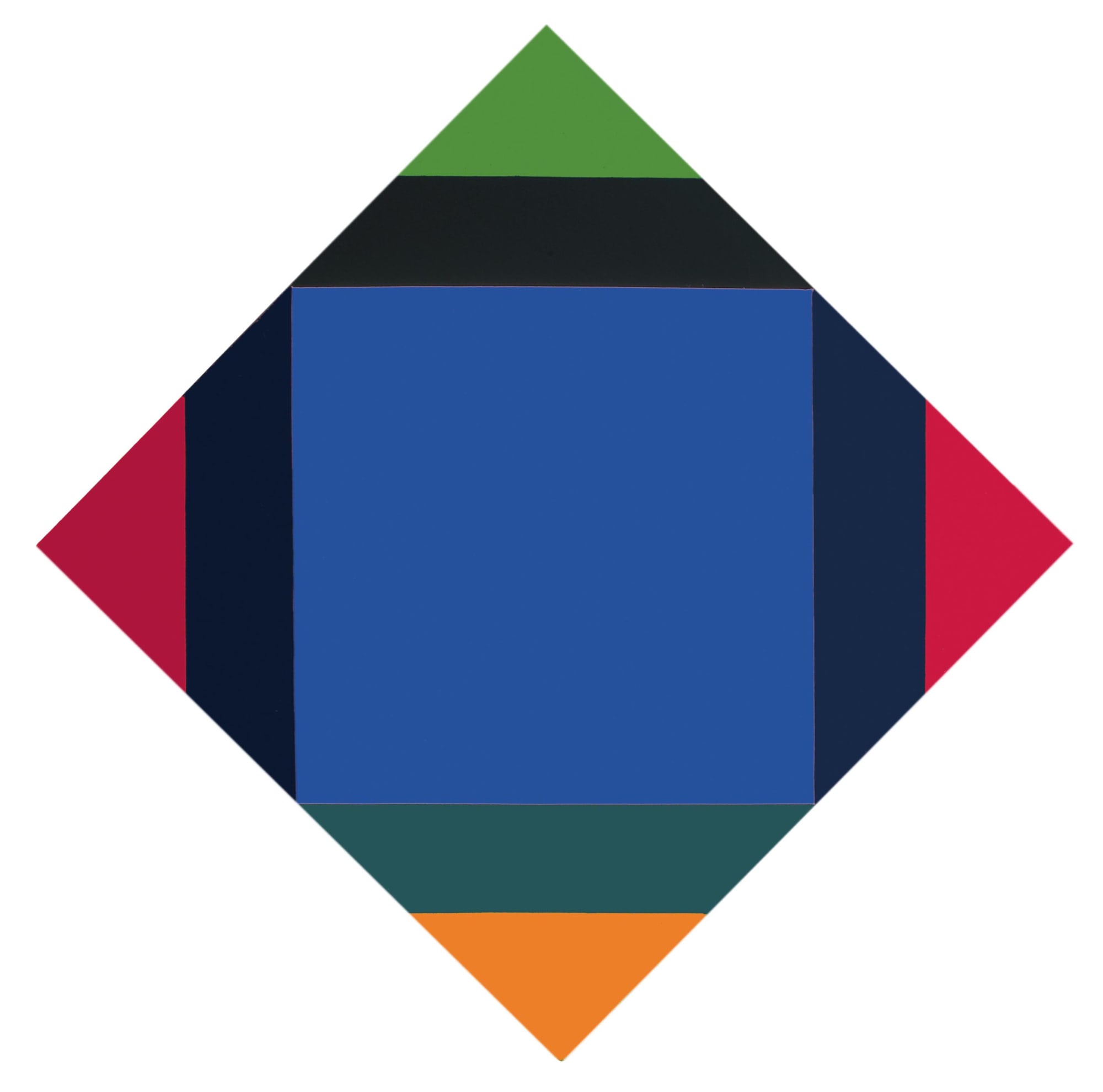 radiazione dal blu verso 4 colori, 1972, olio su tela, cm 40x40