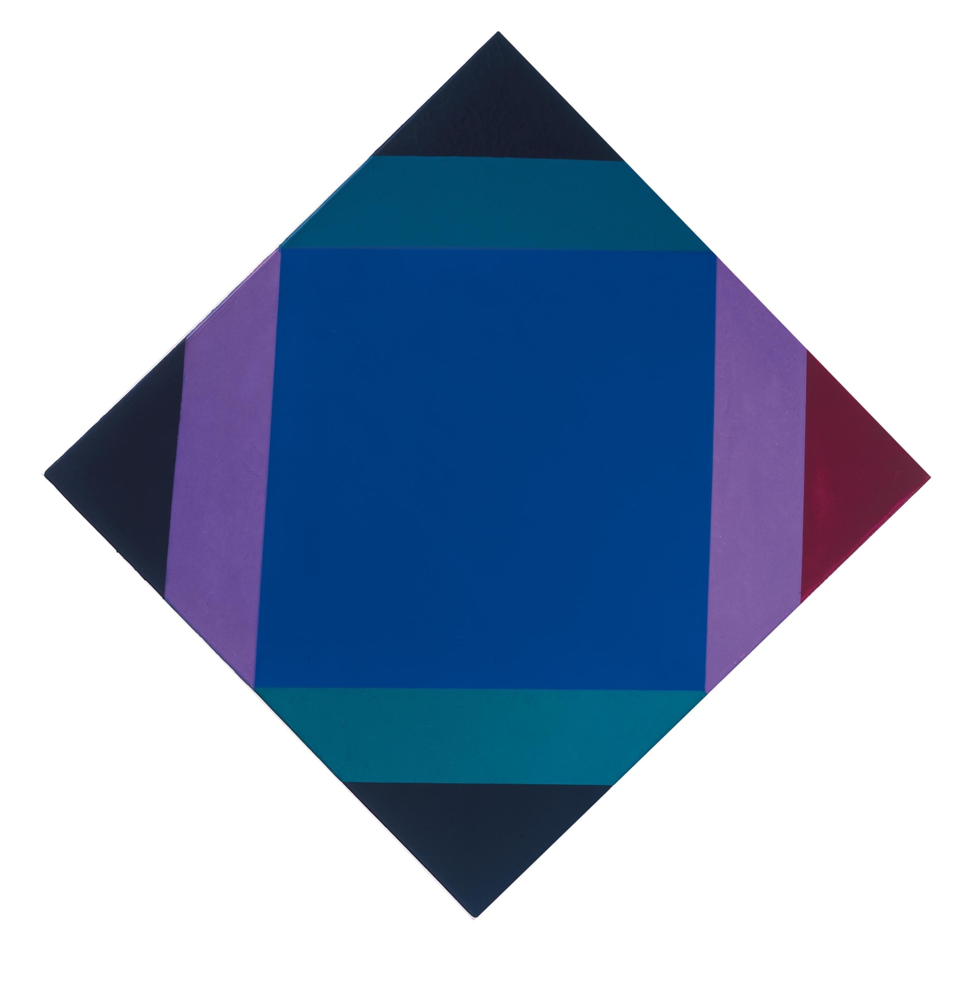 transcoloration aus blau, 1972-73, olio su tela, cm 62x62.