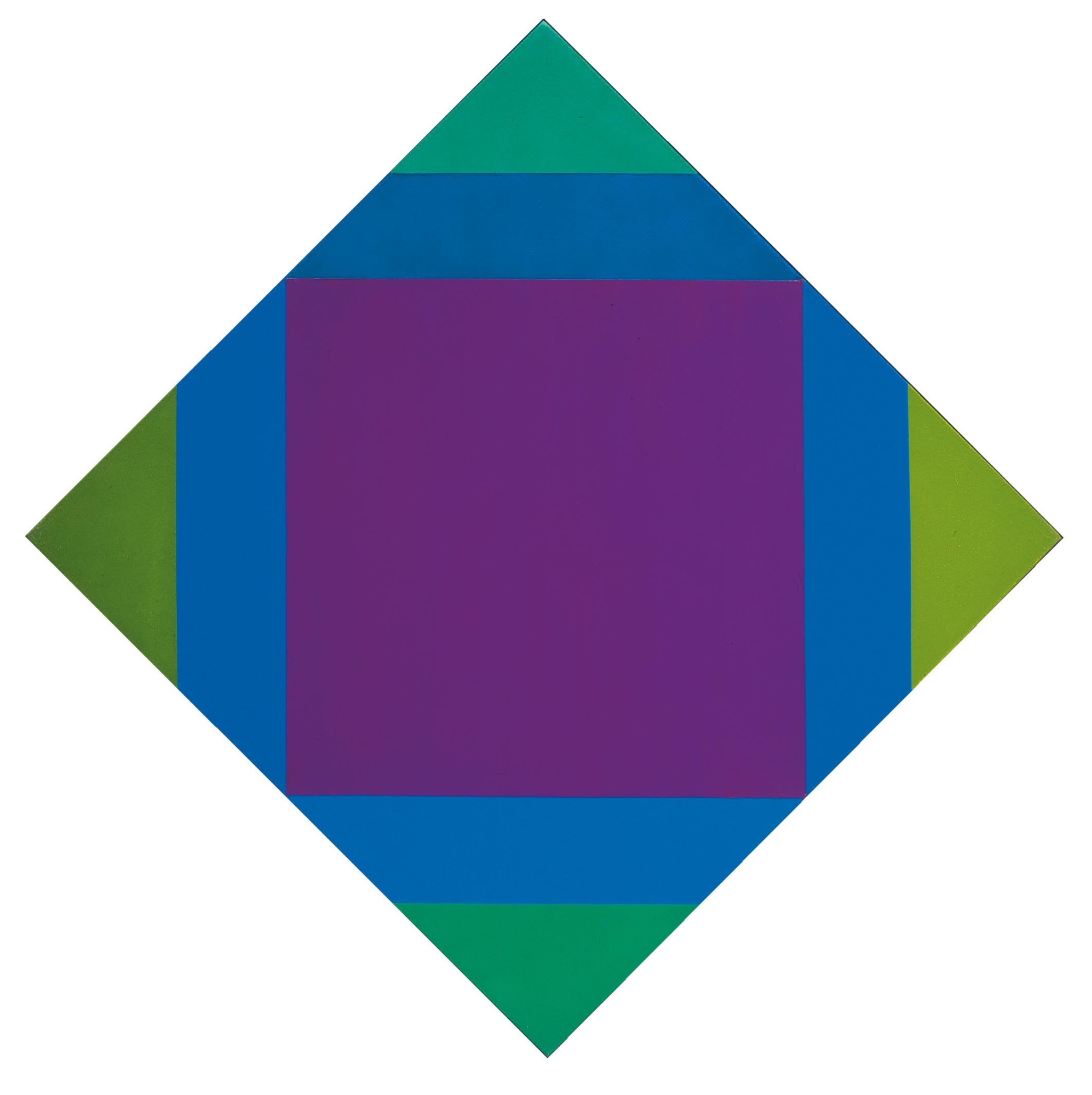 strahlung von violet zu grun, 1972-74, olio su tela, cm 80x80