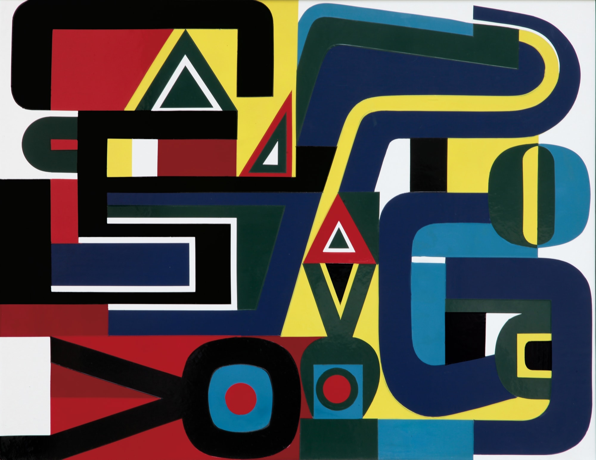 Jean Dewasne, Vest d'Ovest, 1970, smalto su multistrato, cm 50x65