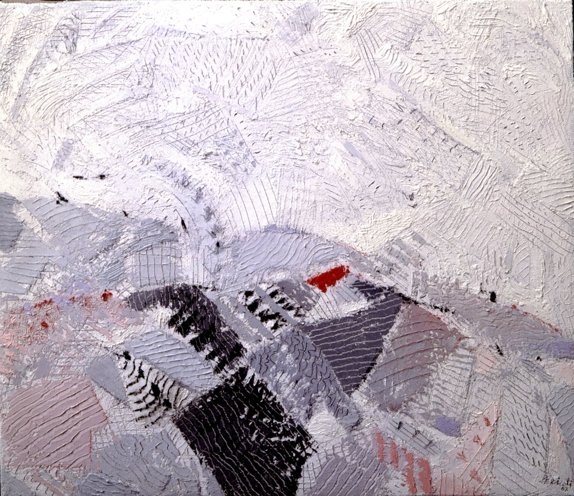 Colline con fiori chiari, 2007, olio su tela, cm 30x35