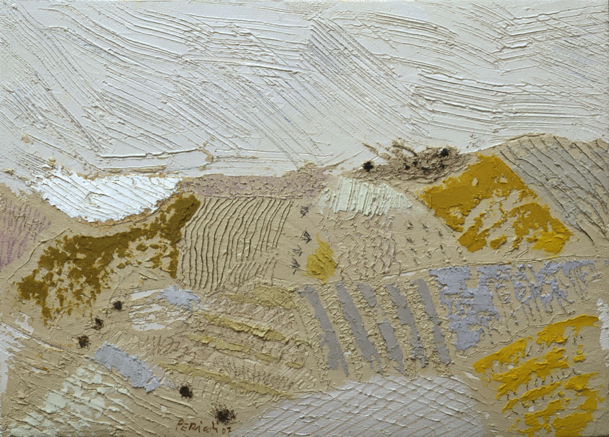 Primi verdi, 2007, olio su cartone telato, cm 13x17,7