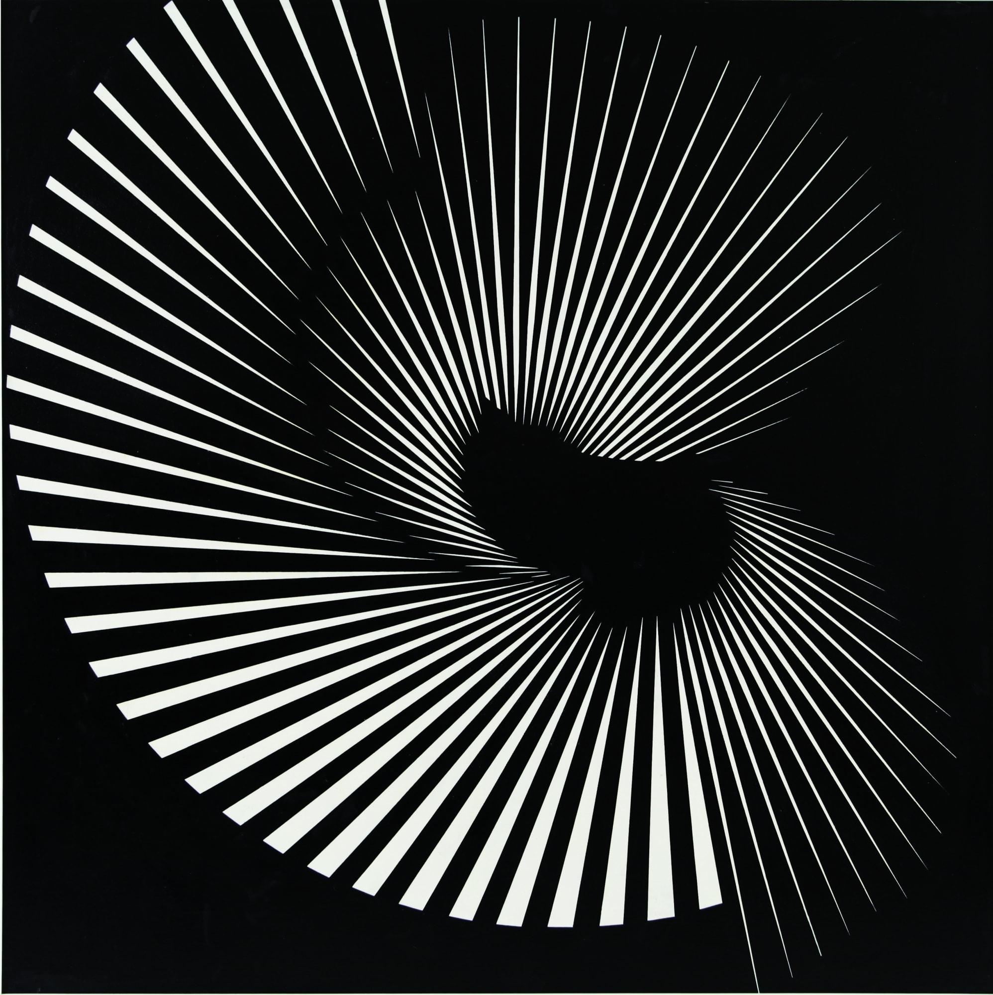 Franco Grignani, Trauma spaziale 6, 1965, olio su tela, cm 96 x 96