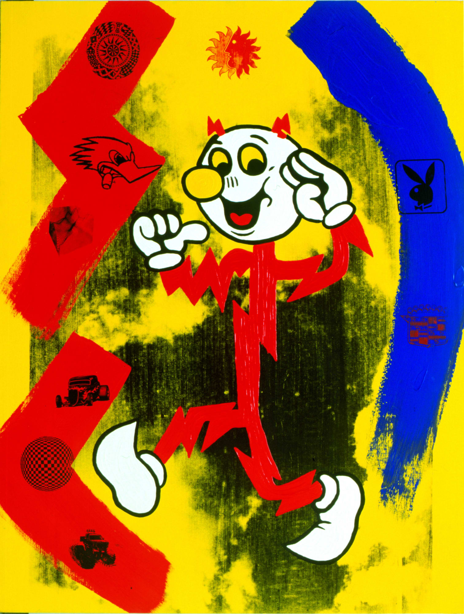 Mister Kilowatt, 1985-1986, acrilico e serigrafia su tela, cm 203x153