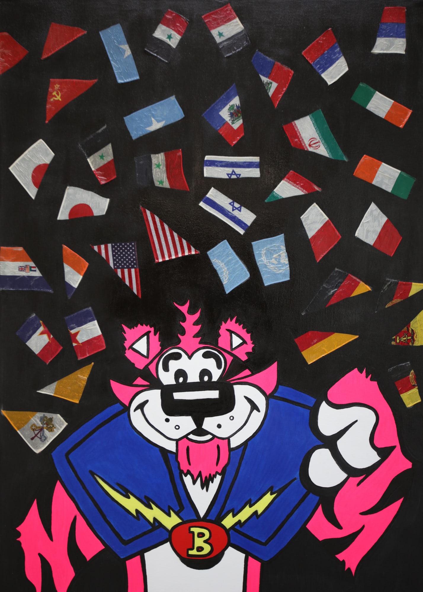 Blaze, 1992, acrilico e collage su tela, cm 83x60