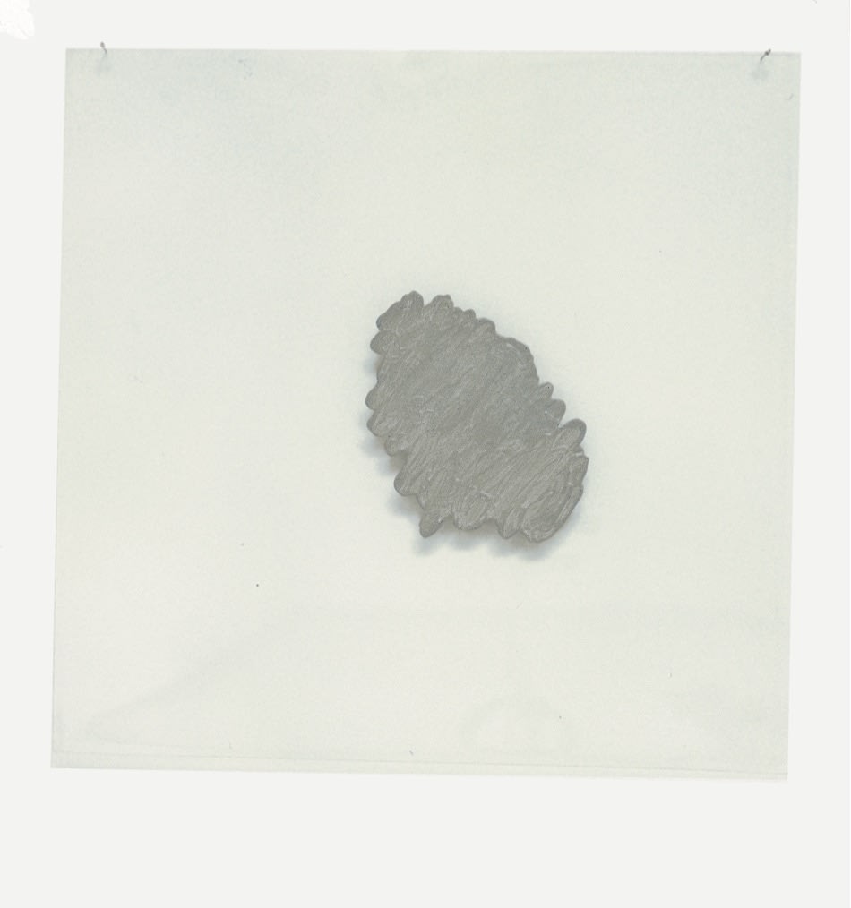Plexiglas, 1969, pittura ad alta percentuale di metallo su plexiglas, cm. 62,5x62,5