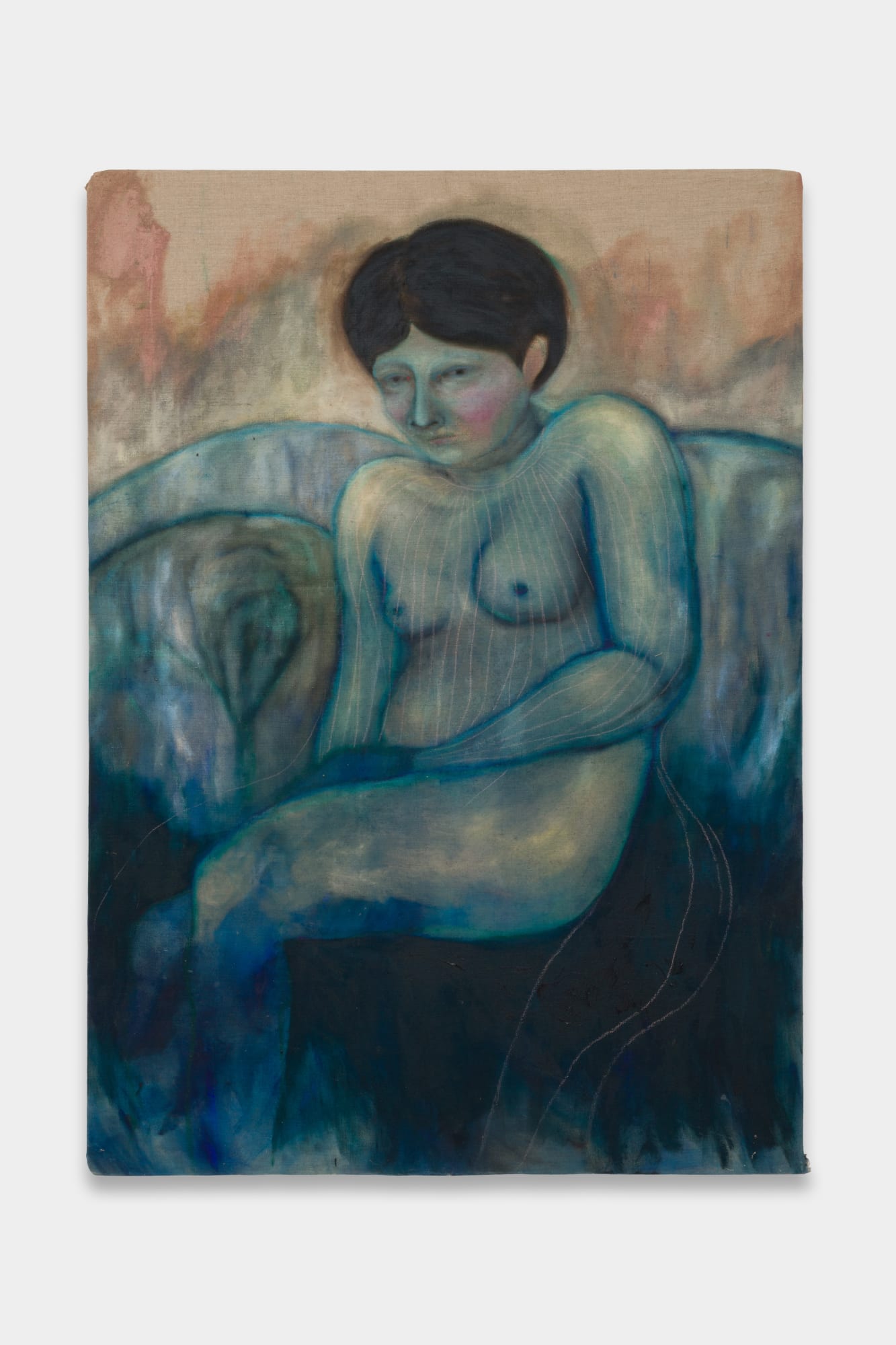 Hammzat Tahabsim Blue Figure Sitting, 2025