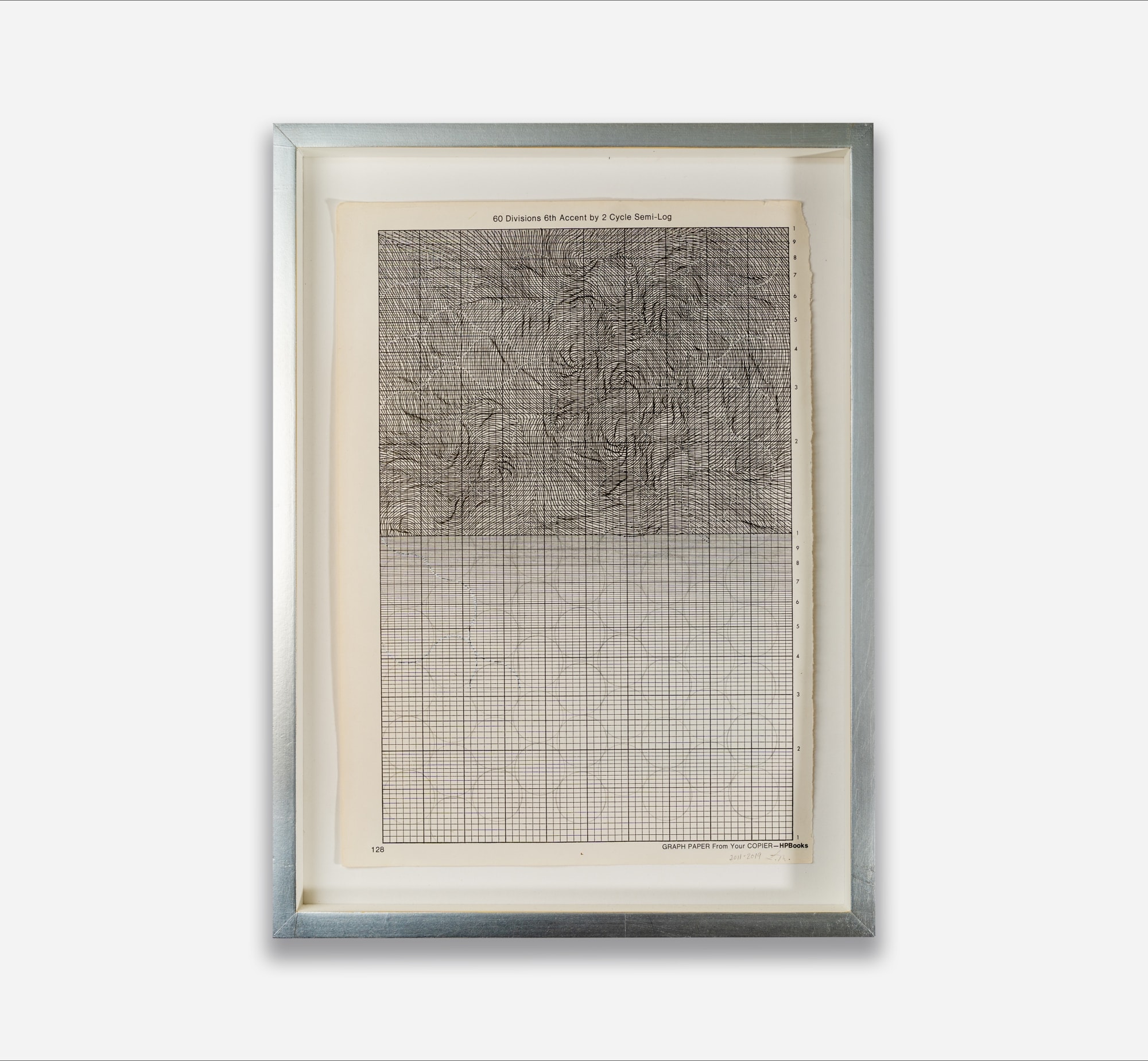 linn meyers, Untitled, 2011-2019, Ink on graph paper, 13 x 10 in. (33.02 x 25.40 cm)