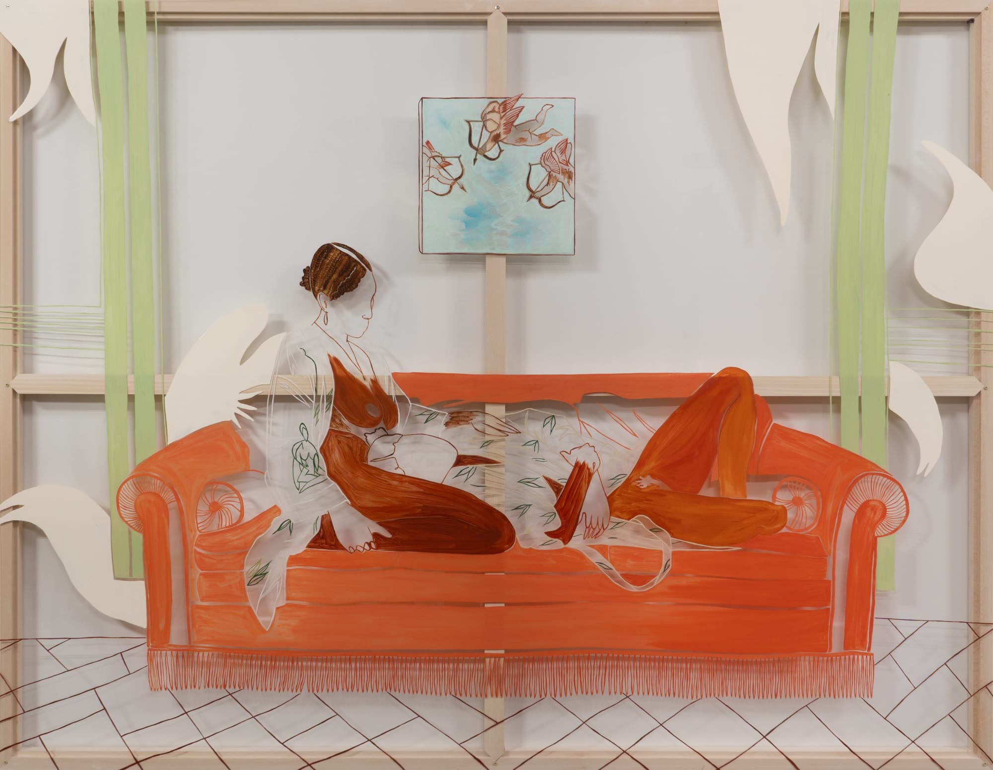 Healing / Velvet sofa, 2023