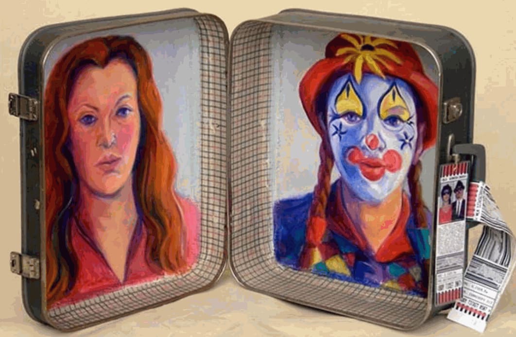 Isabelle Borg, Tracy Irwine and Mo the Clown, 2005