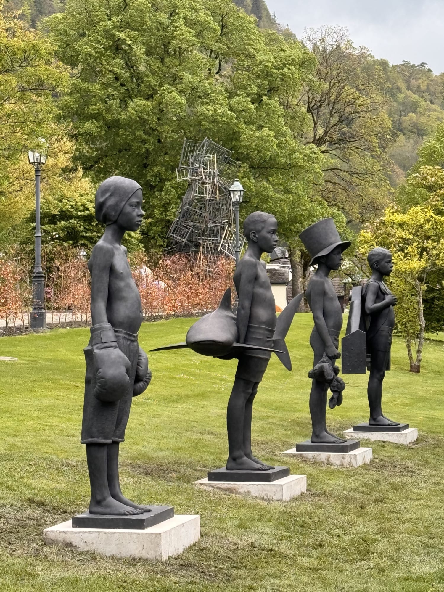 Artwork No. 196,204,205,206 Bronze, patinated, height 200 cmInstallation Bad Ragaz, Switzerland , 2024