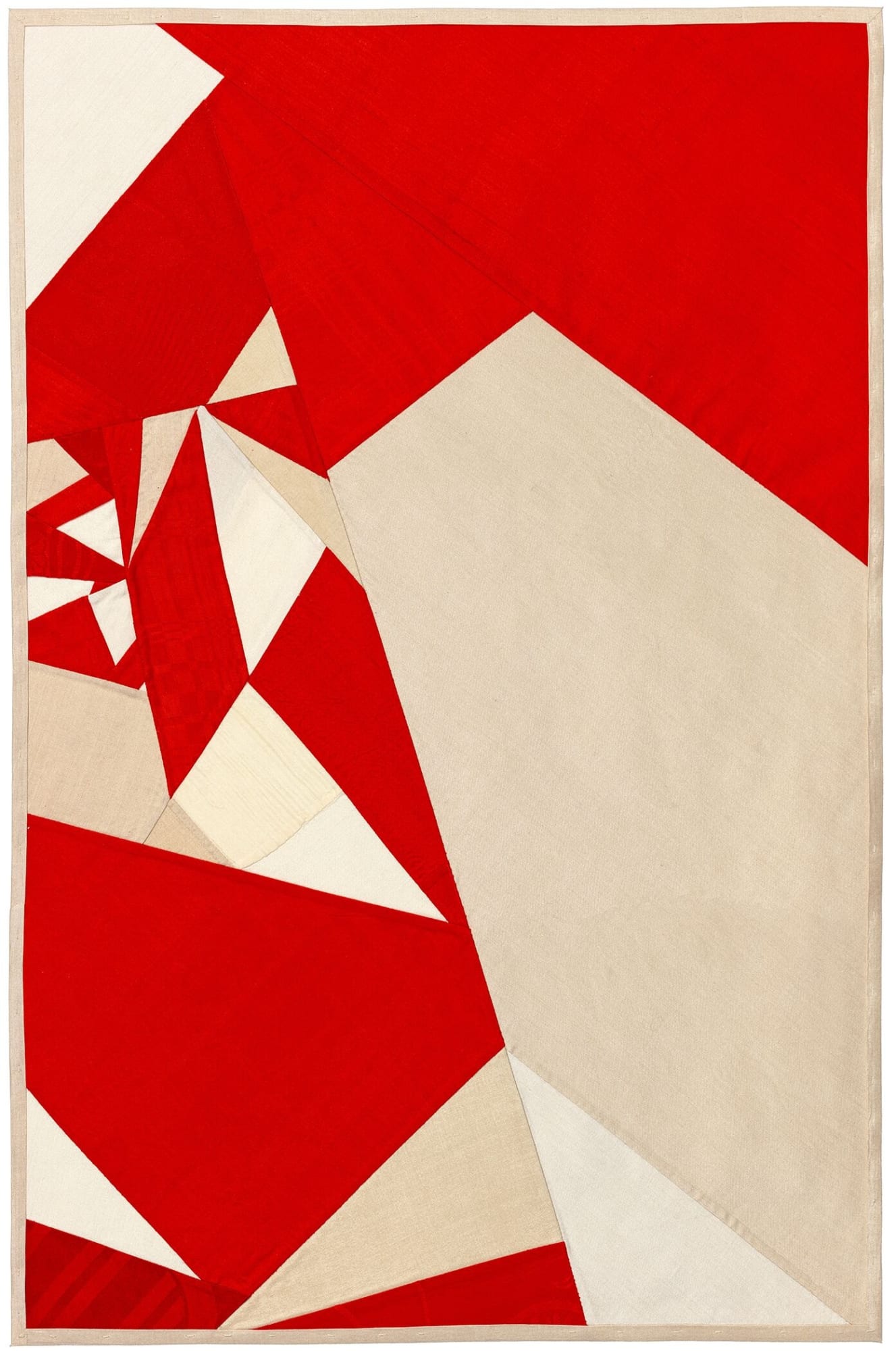 abstract quilt red and white