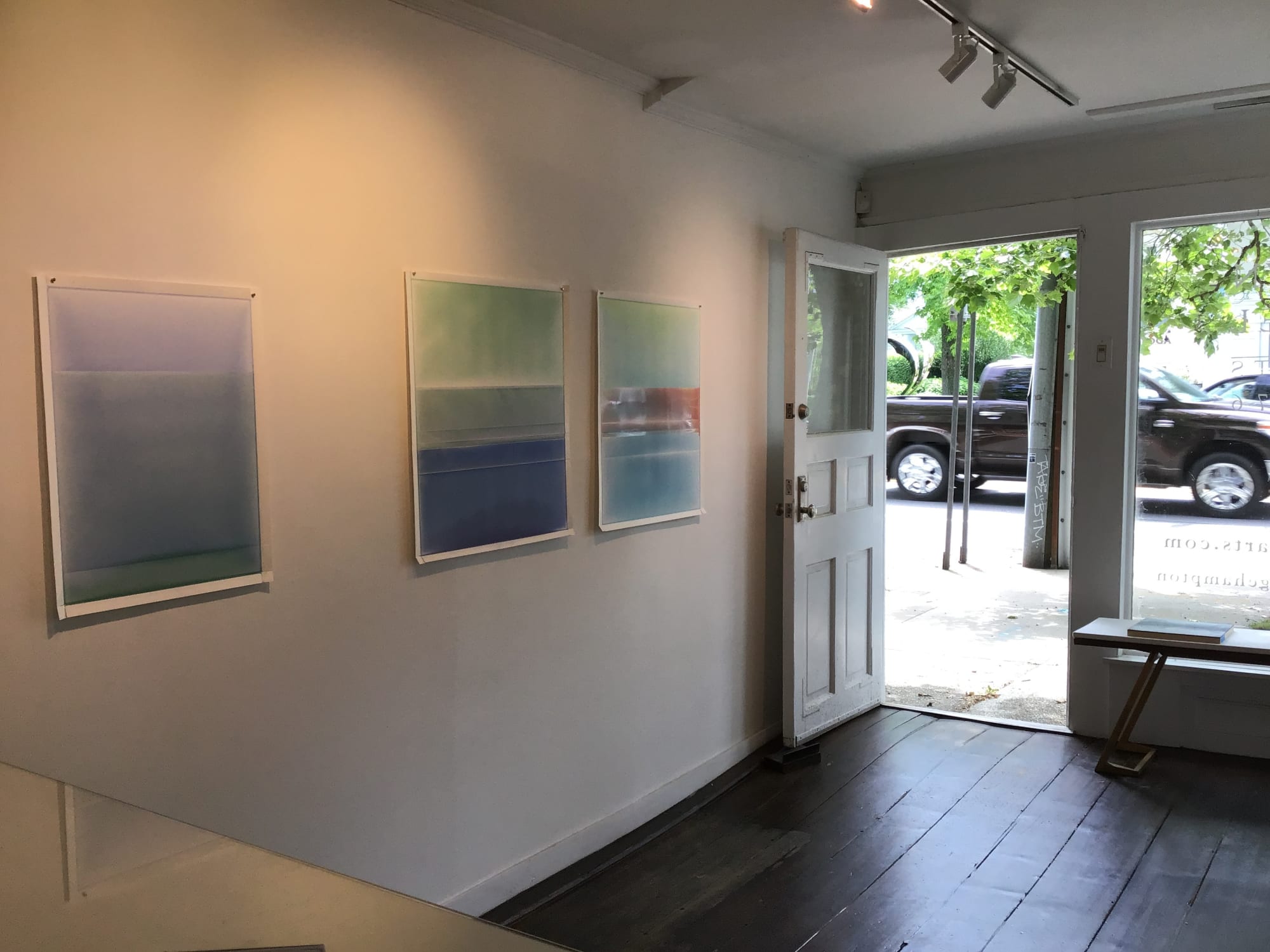 gallery installation abstract work on paper