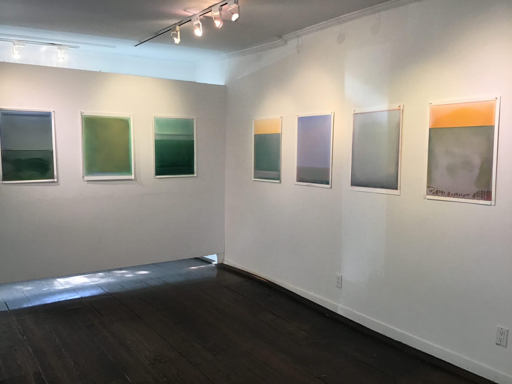 gallery installation abstract work on paper