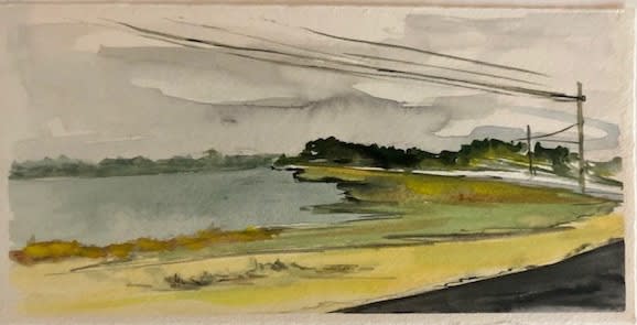 12 by 7 1/2 watercolor on paper by Pamela Morgan 